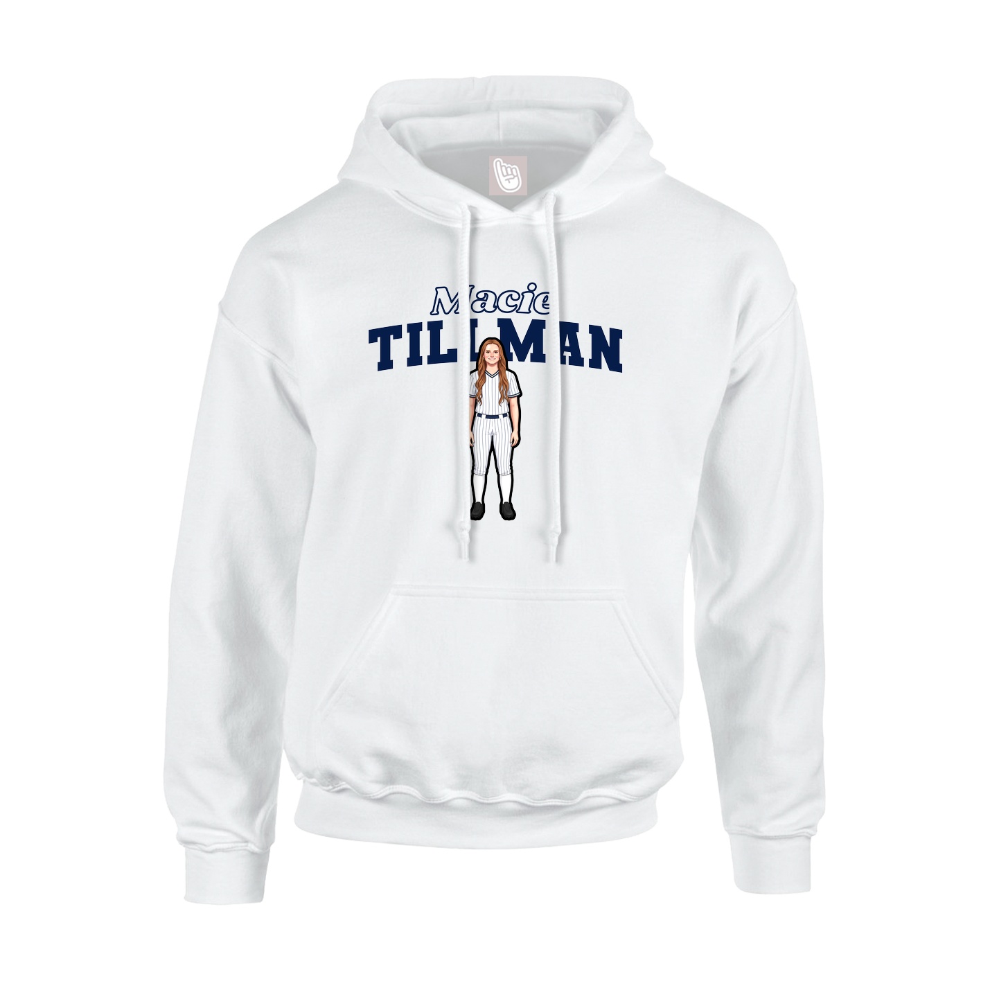 Hoodie — Name Arch in White