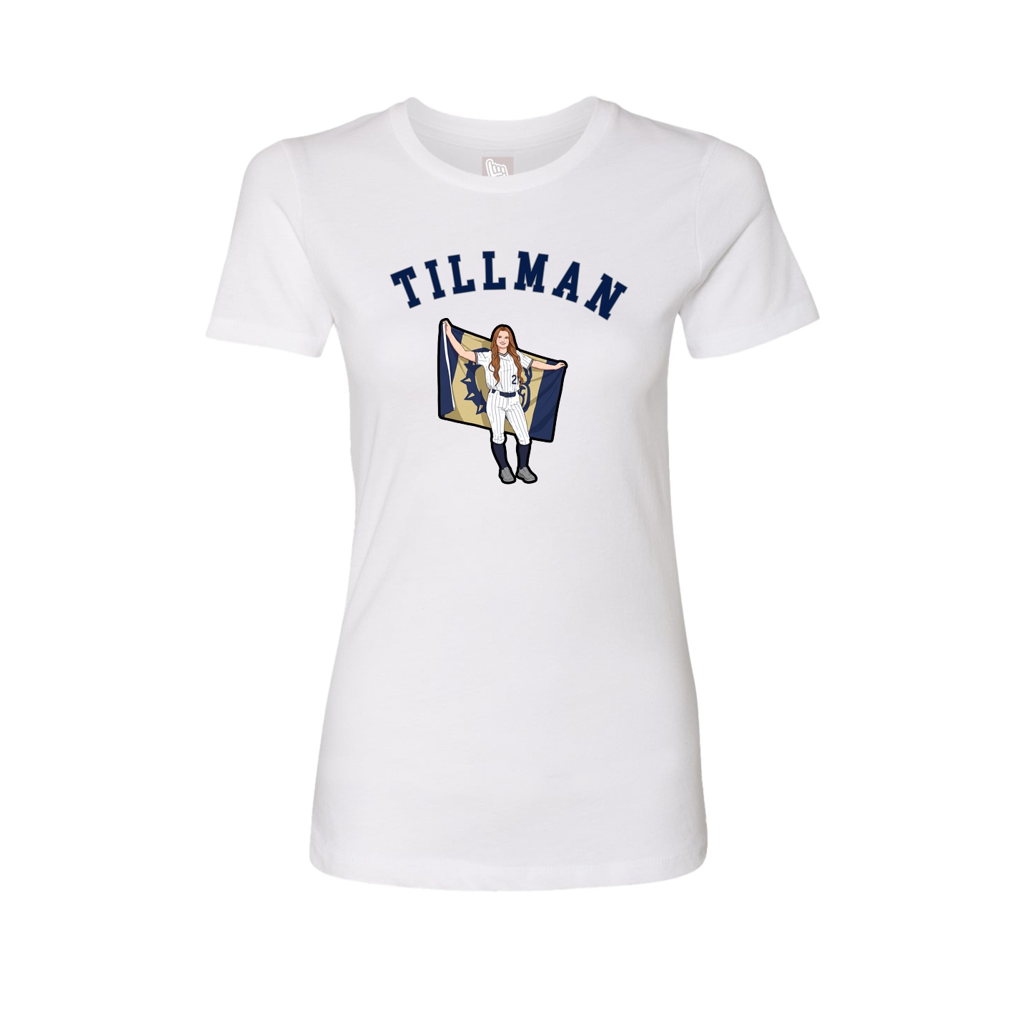 Fitted Women's Tee — Shirsey Arch in White
