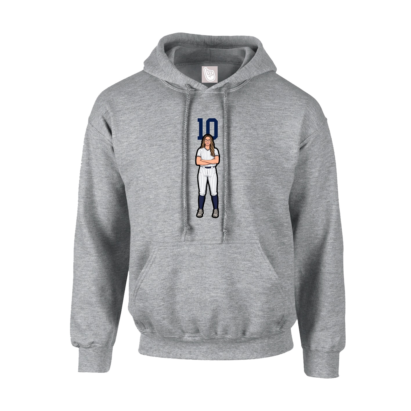 Youth Hoodie — Number Top in Grey