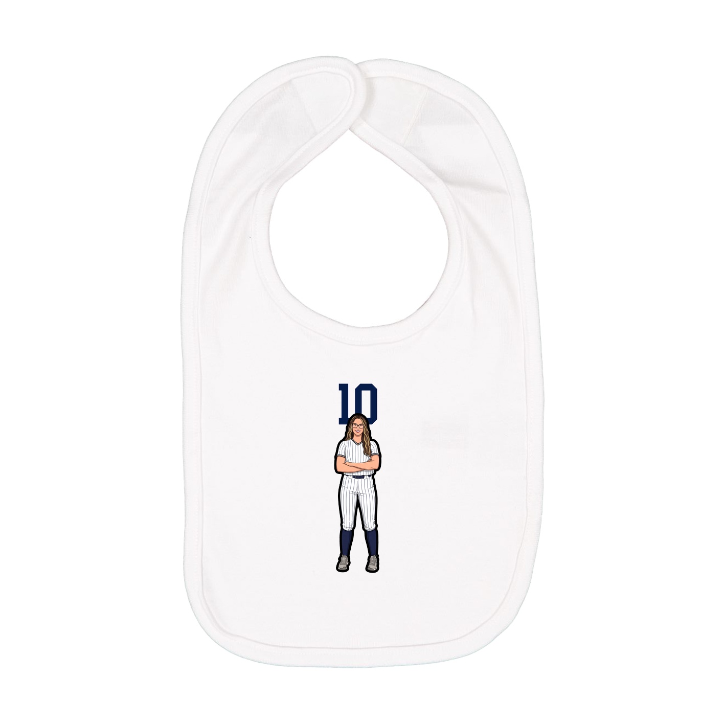 Infant Bib — Number Top in White