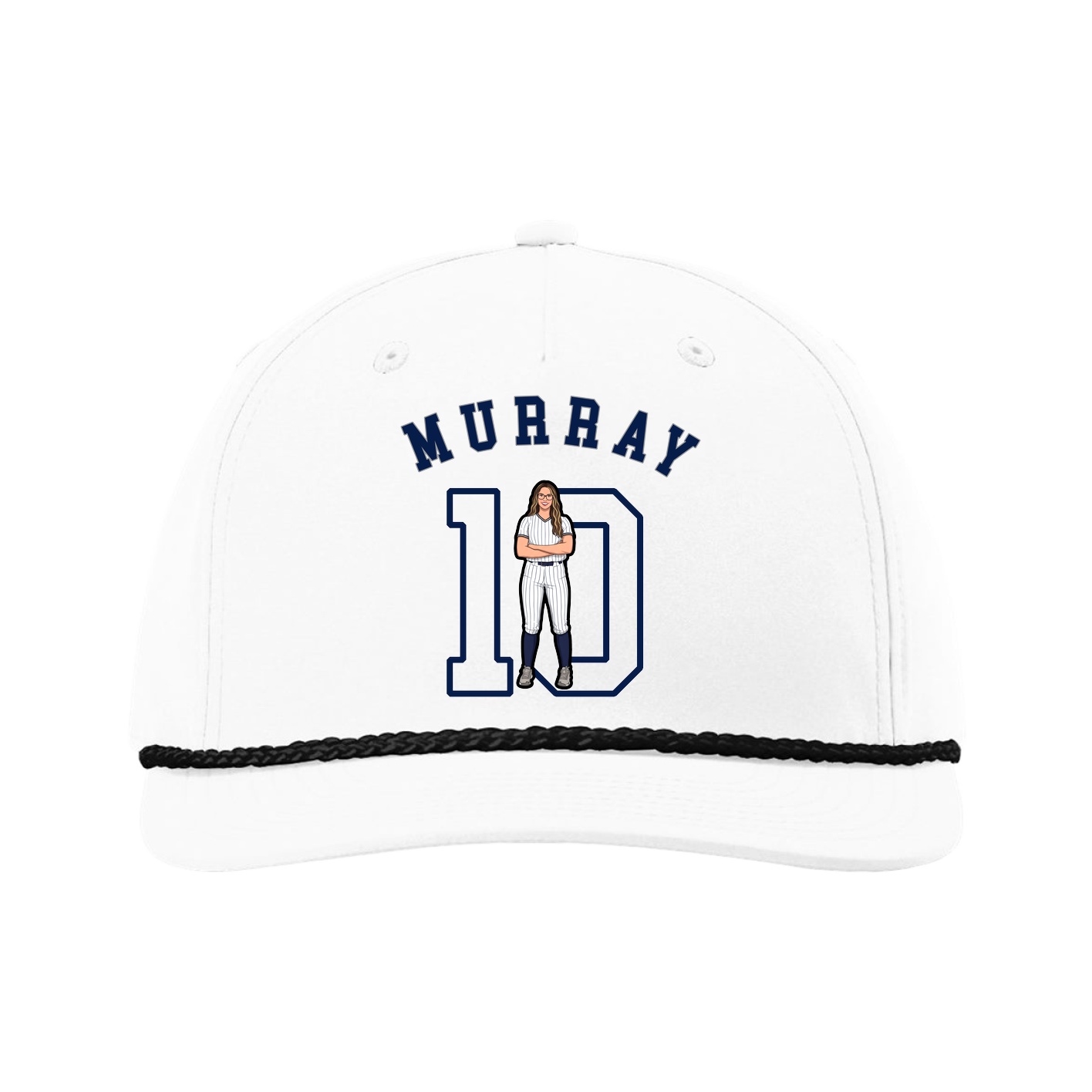 Five-Panel Classic Rope Cap — Shirsey Arch in White