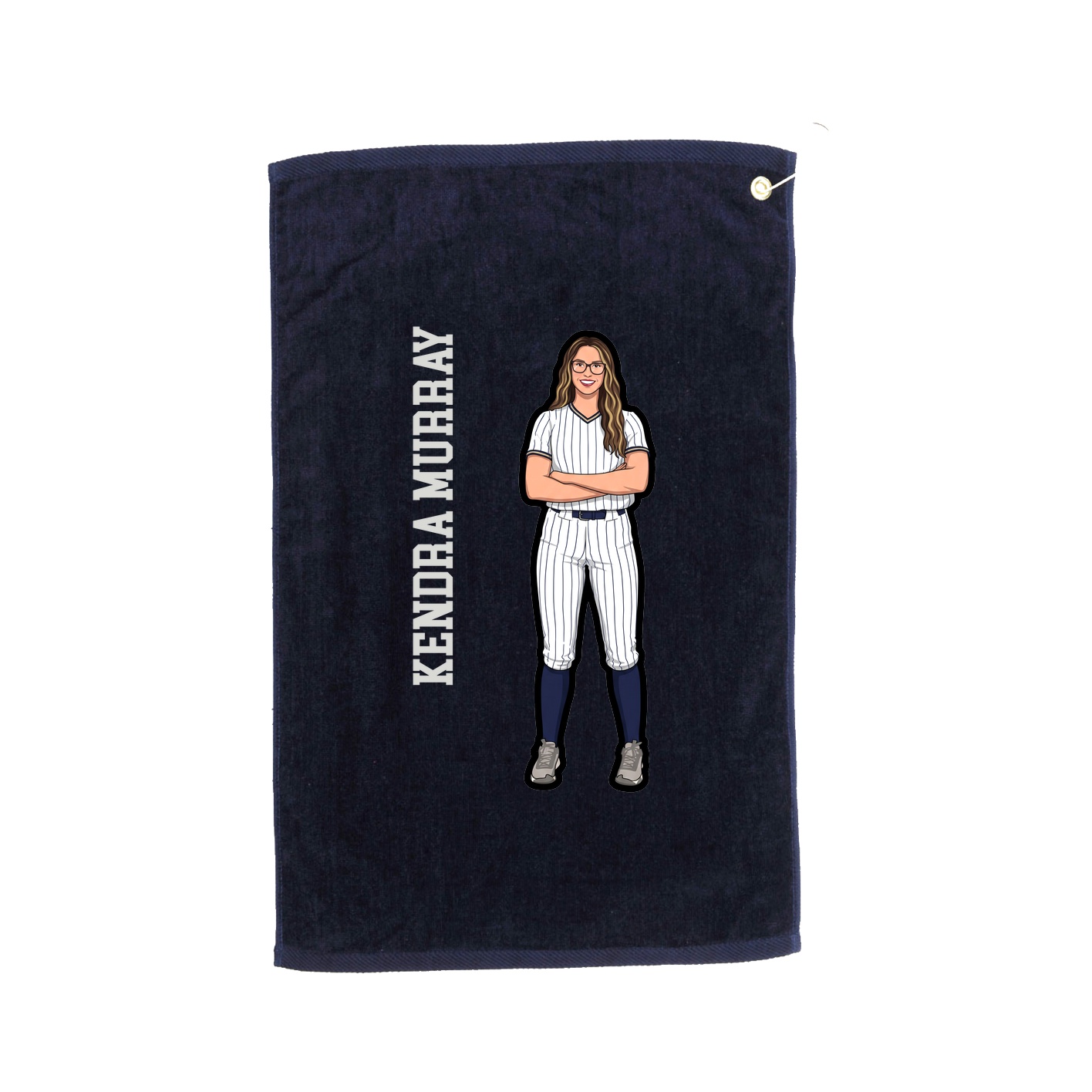 Golf Towel — Name Vertical in Navy