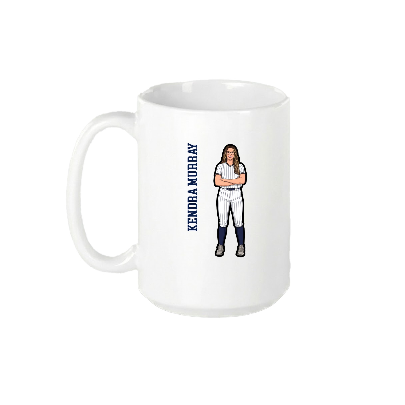 15oz Coffee Mug — Name Vertical in White