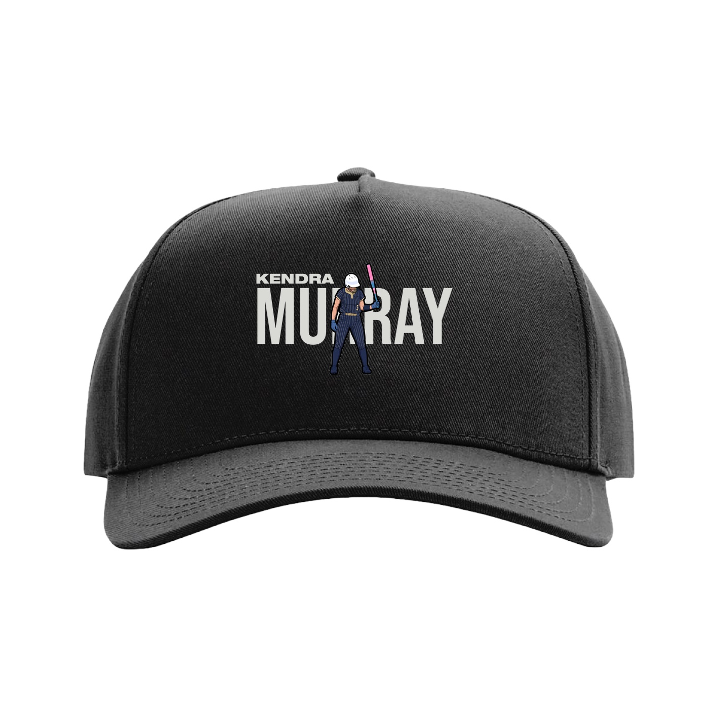 Full Fabric Five-Panel Champ Cap — Player Name in Black