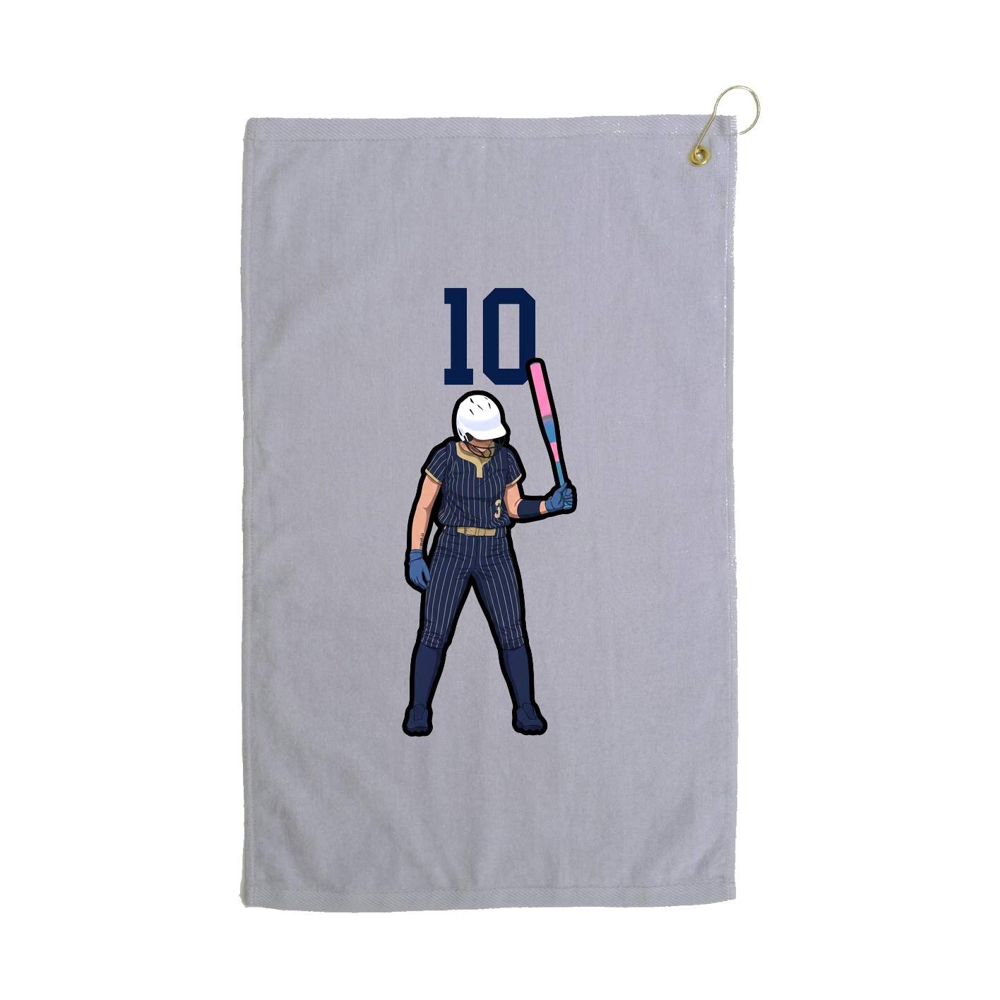 Golf Towel — Number Top in Grey