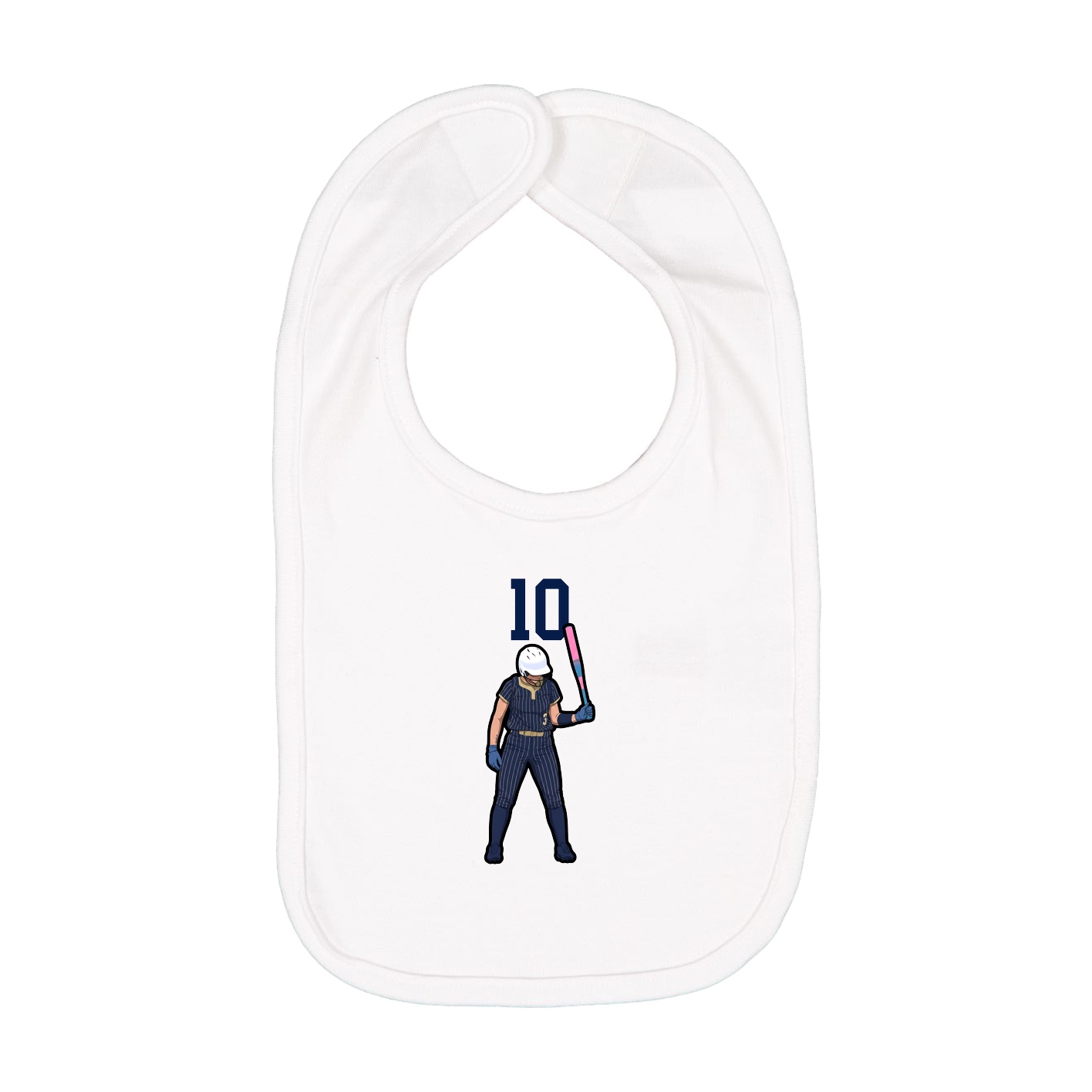 Infant Bib — Number Top in White