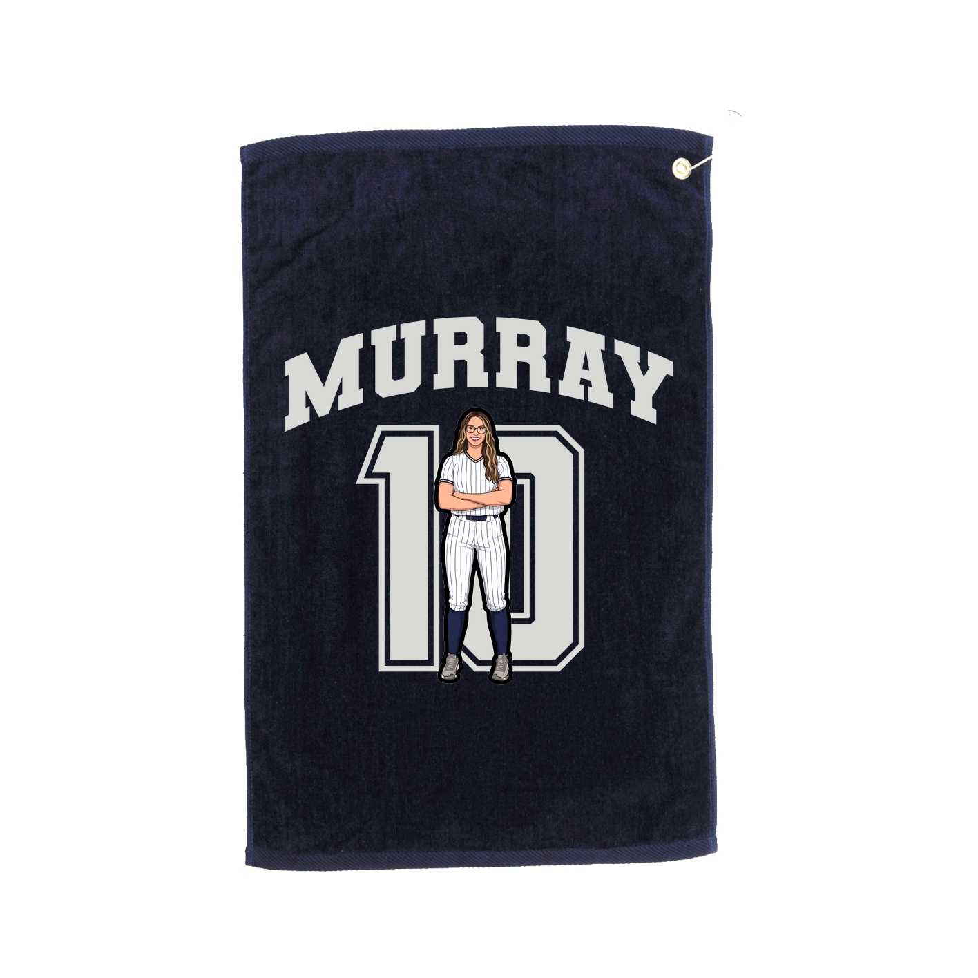 Golf Towel — Number in Navy