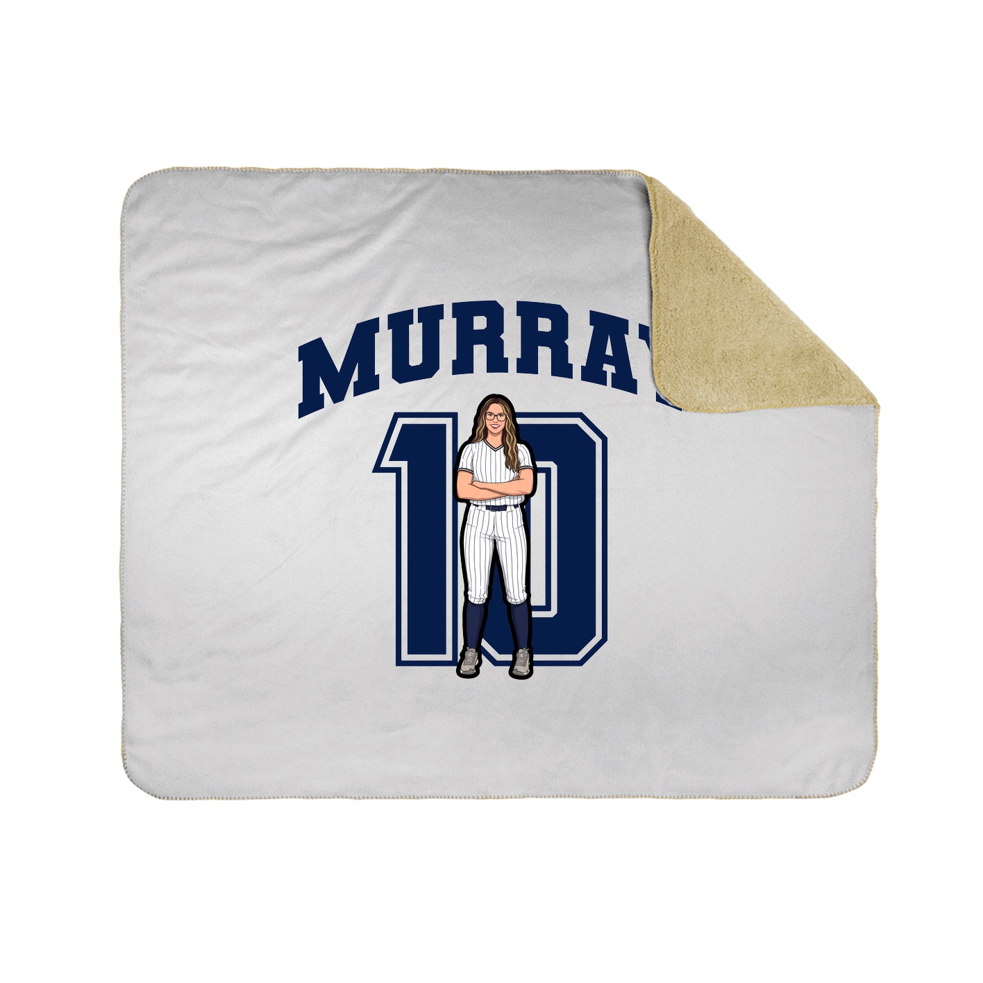 Throw Blanket — Number in White