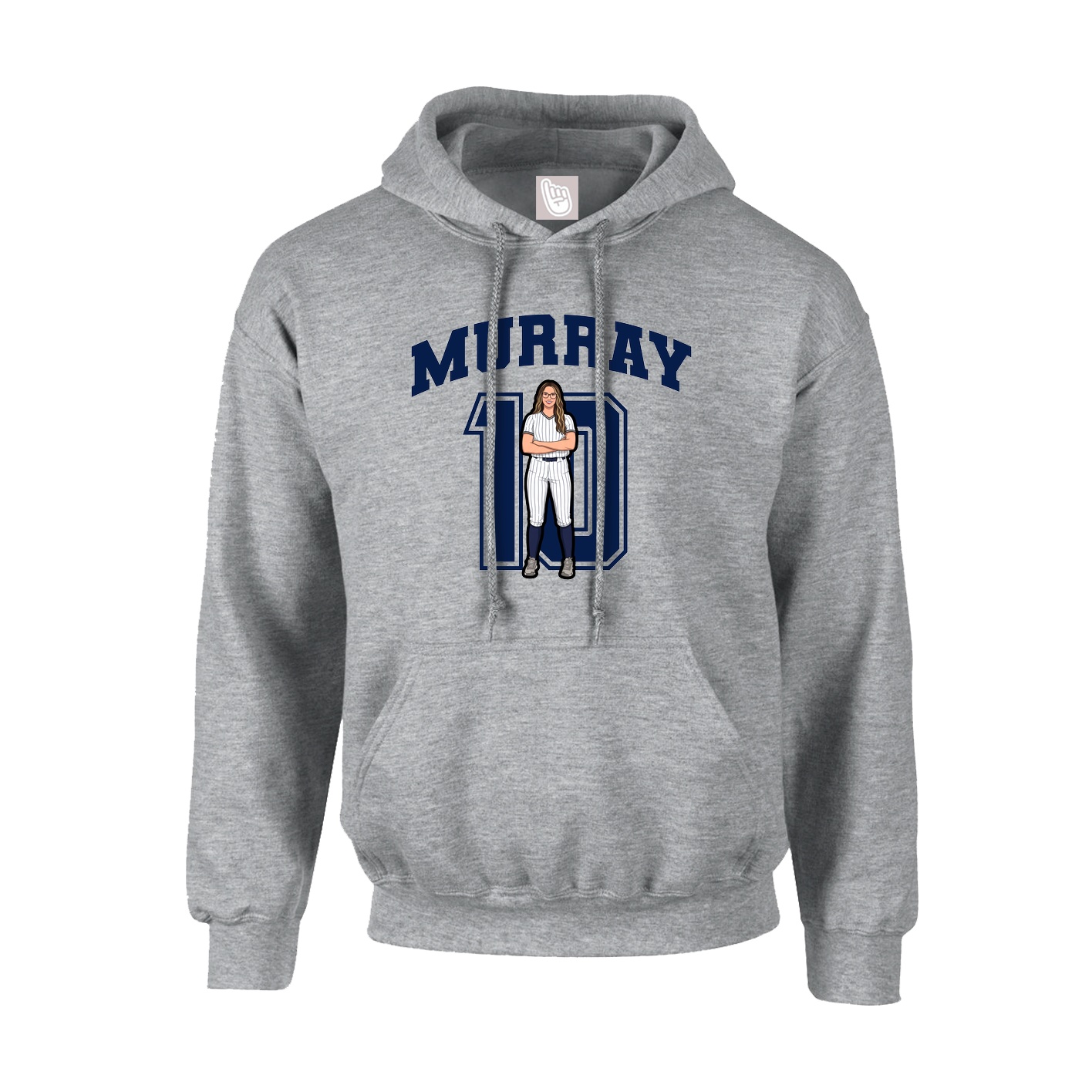Youth Hoodie — Number in Grey