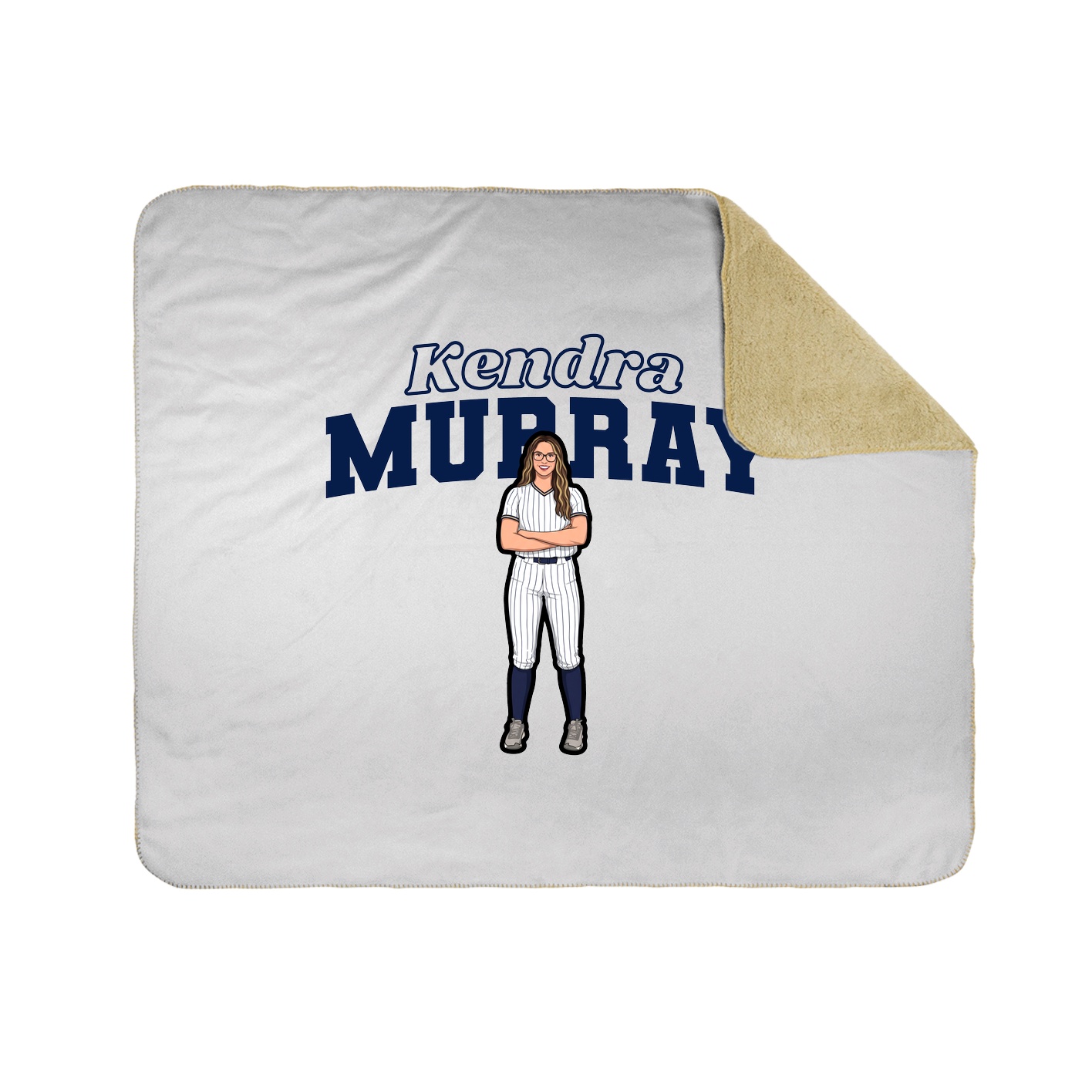 Throw Blanket — Name Arch in White