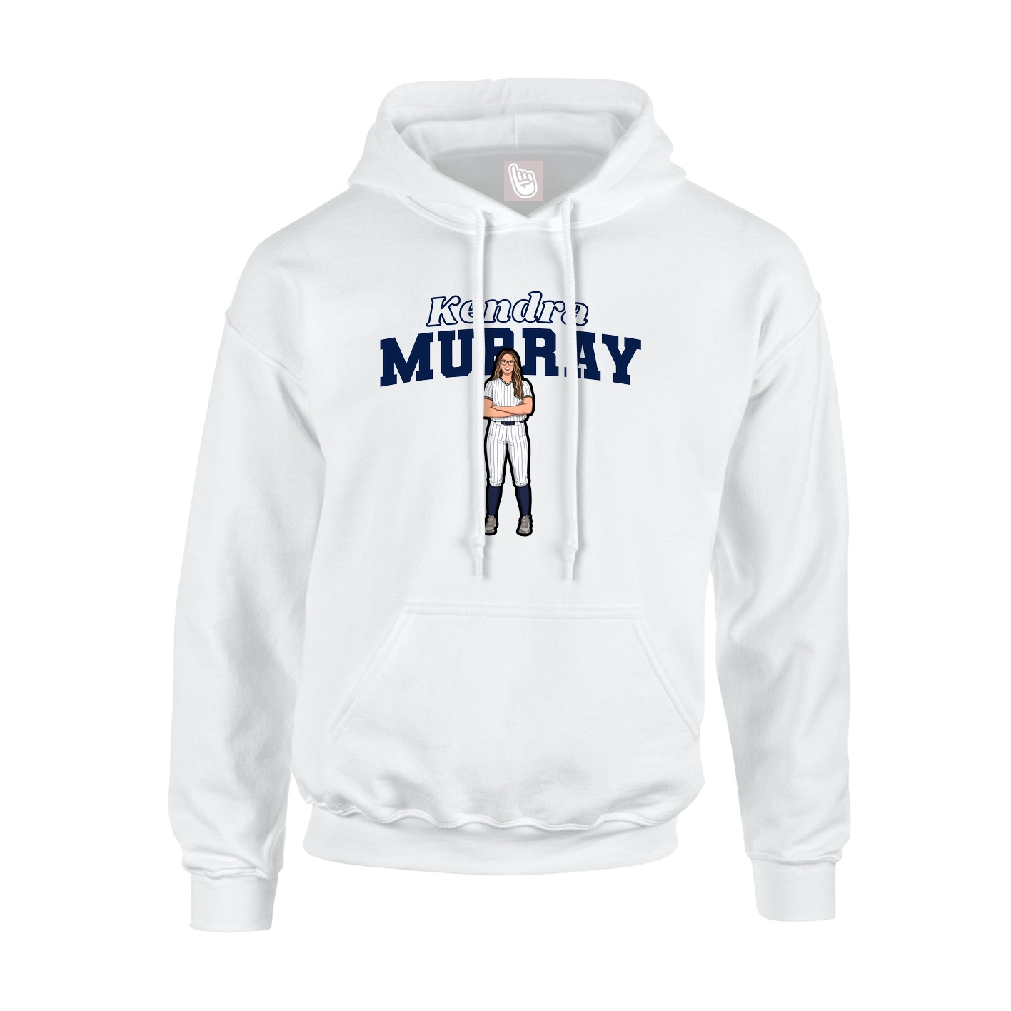 Youth Hoodie — Name Arch in White