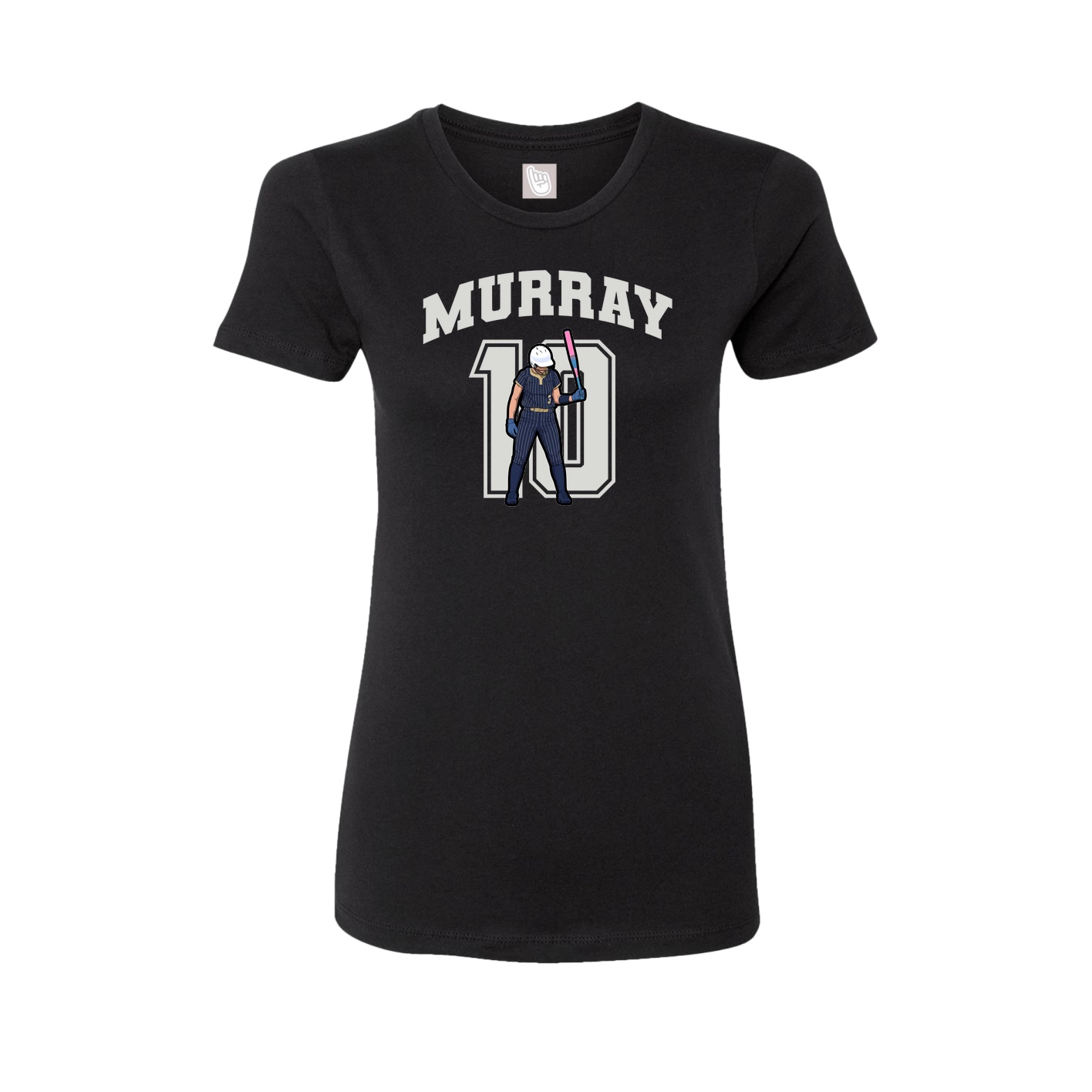 Fitted Women's Tee — Number in Black
