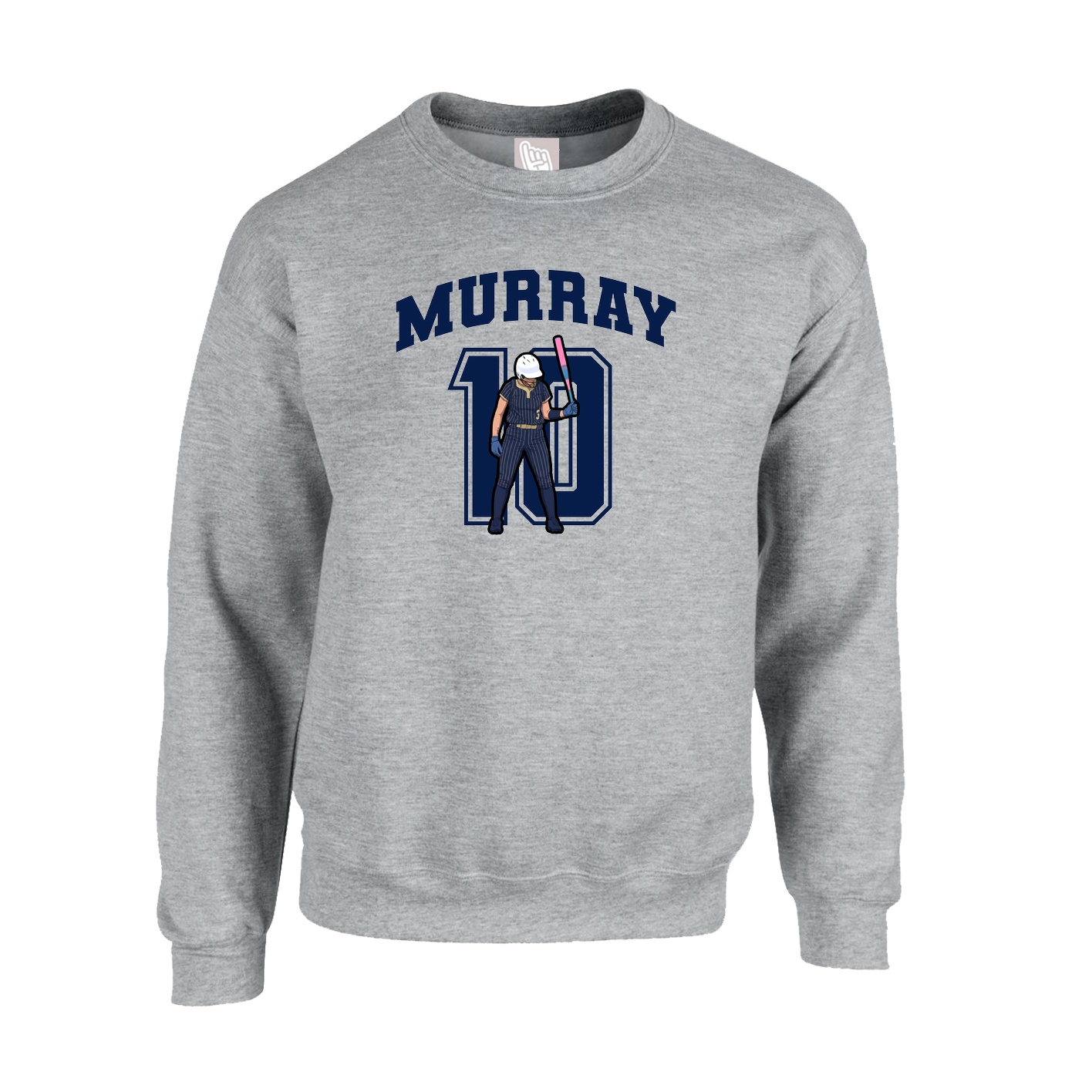 Fleece Crew — Number in Grey