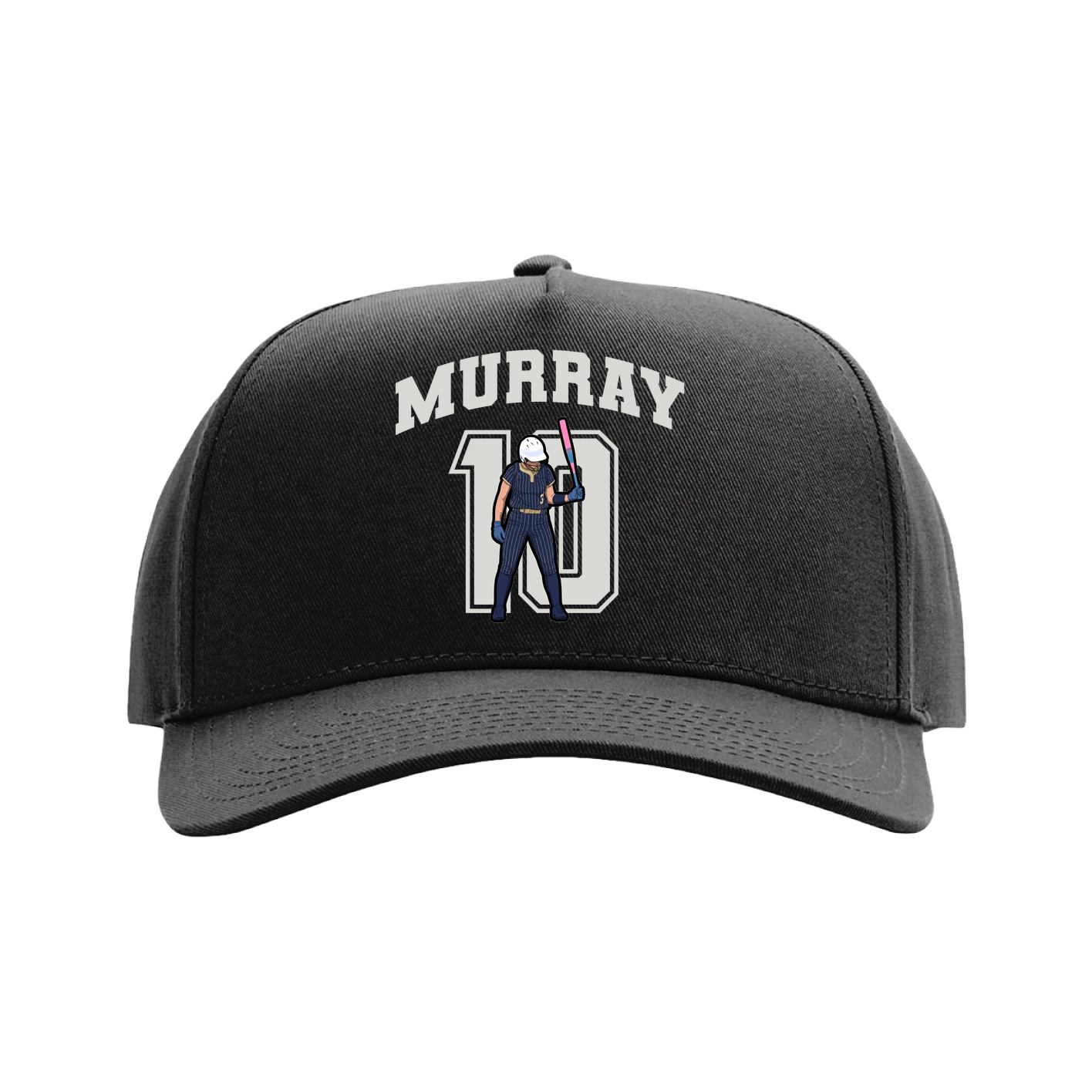 Full Fabric Five-Panel Champ Cap — Number in Black