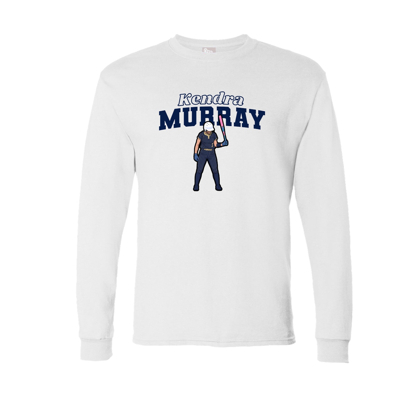 Long Sleeve Tee — Name Arch in White