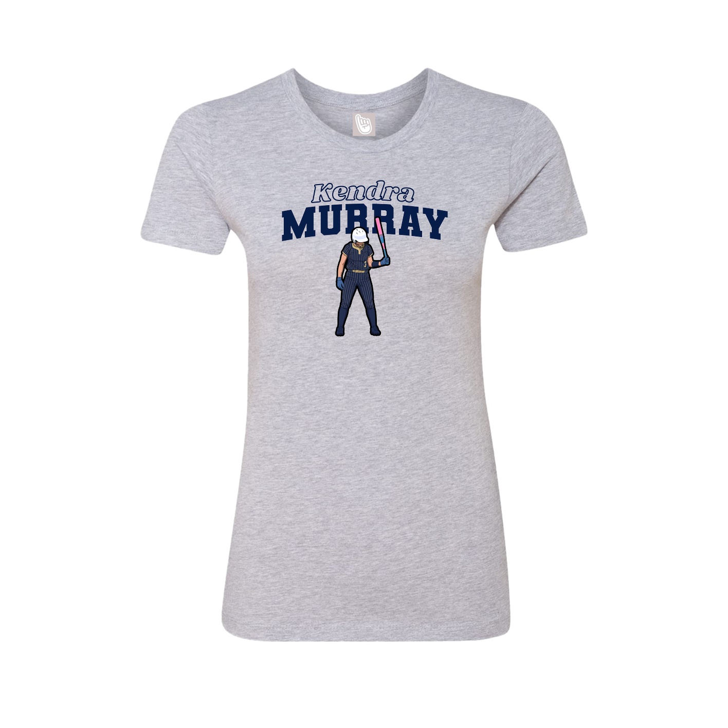 Fitted Women's Tee — Name Arch in Grey