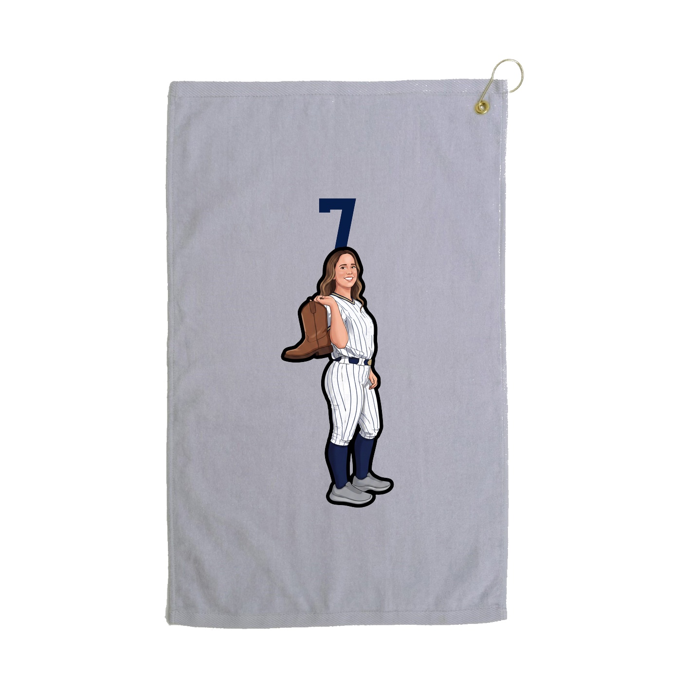 Golf Towel — Number Top in Grey