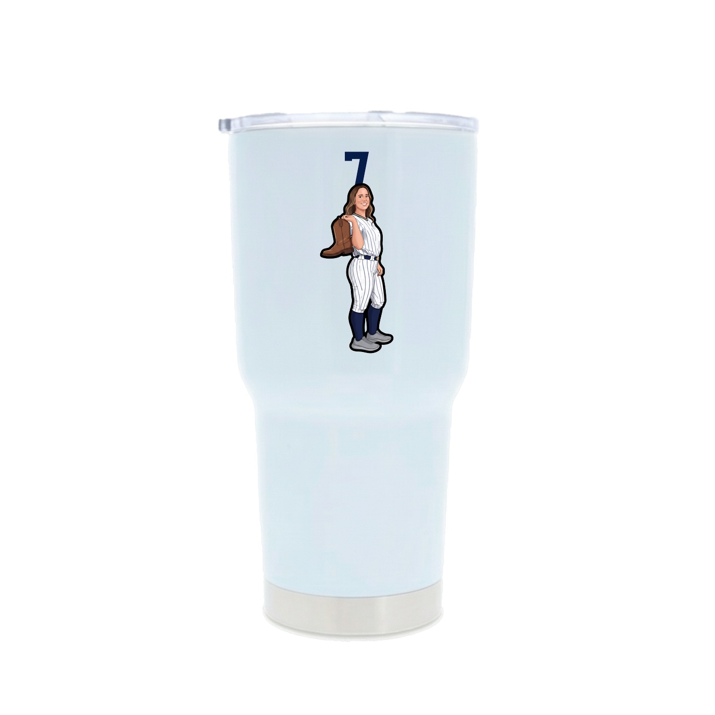 30oz Stainless Steel Tumbler — Number Top in White