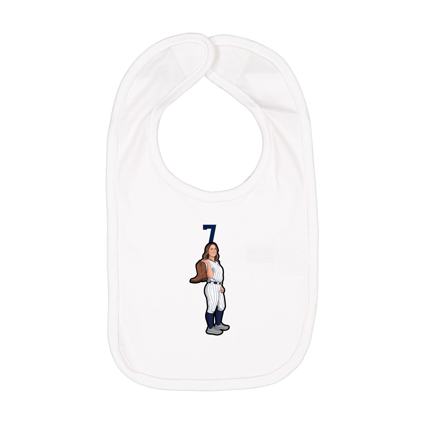 Infant Bib — Number Top in White
