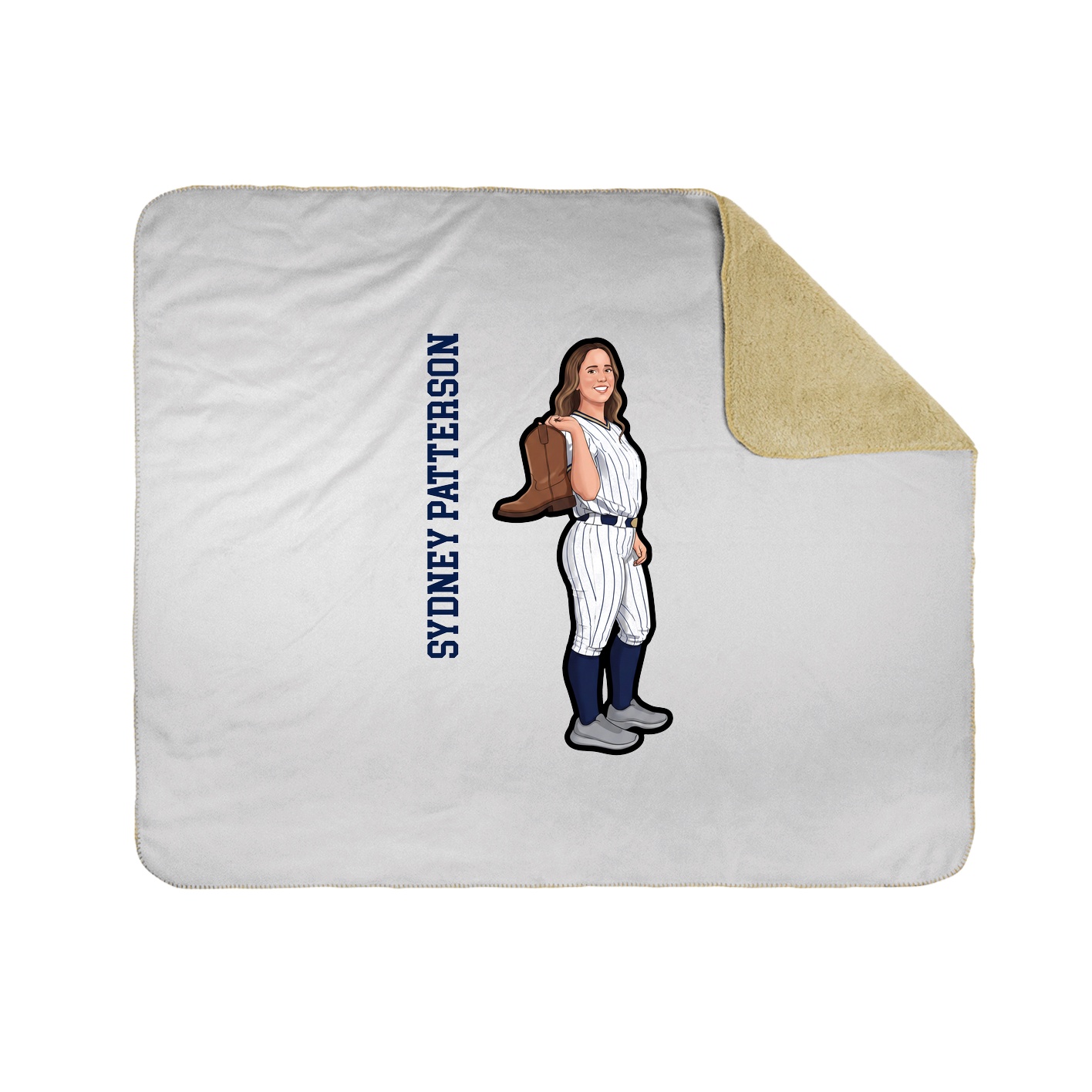 Throw Blanket — Name Vertical in White