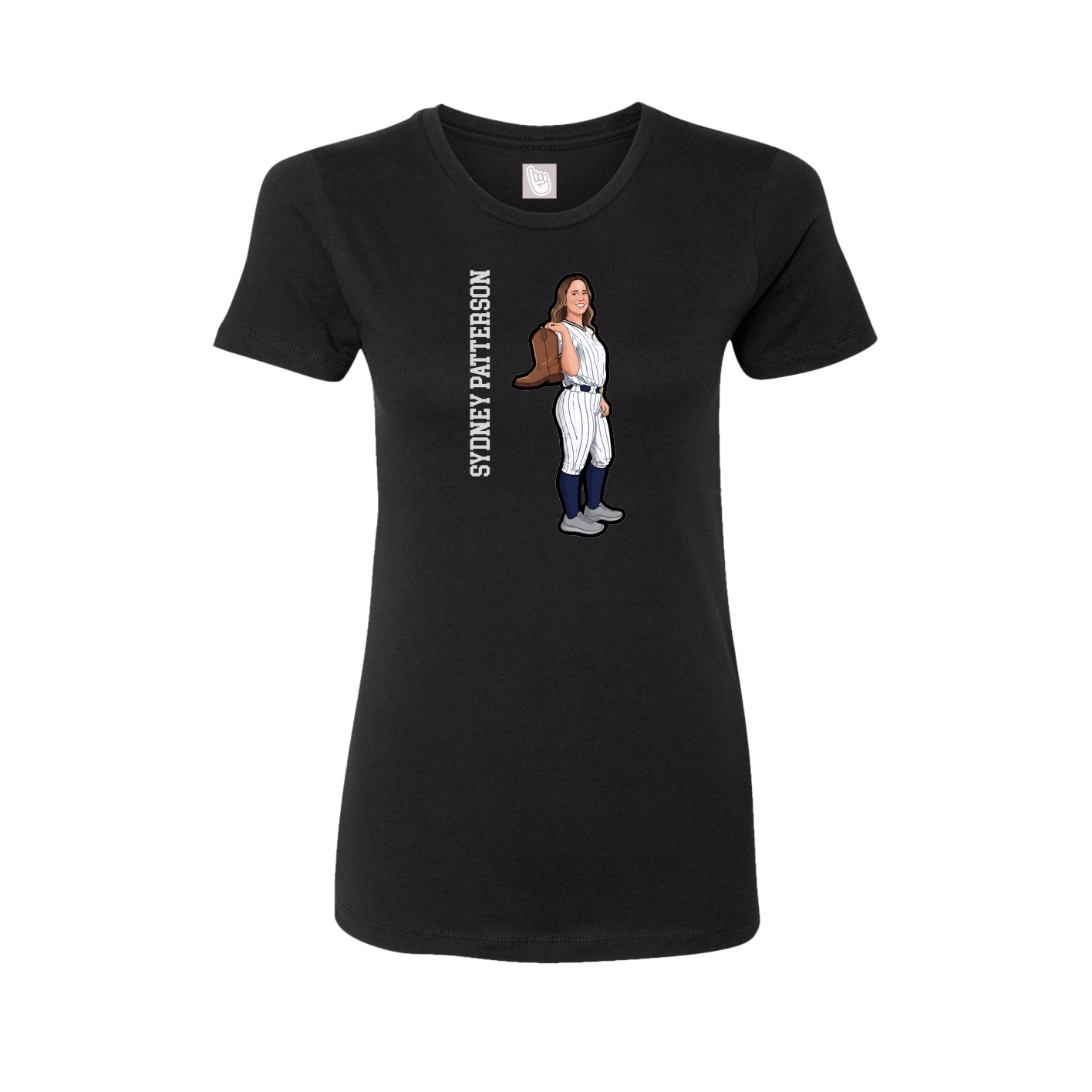 Fitted Women's Tee — Name Vertical in Black
