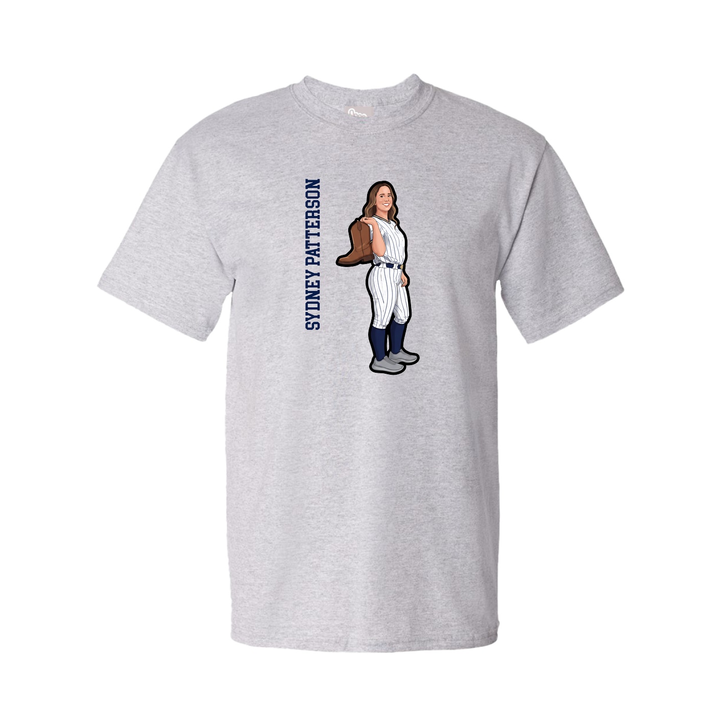 Youth Tee — Name Vertical in Grey