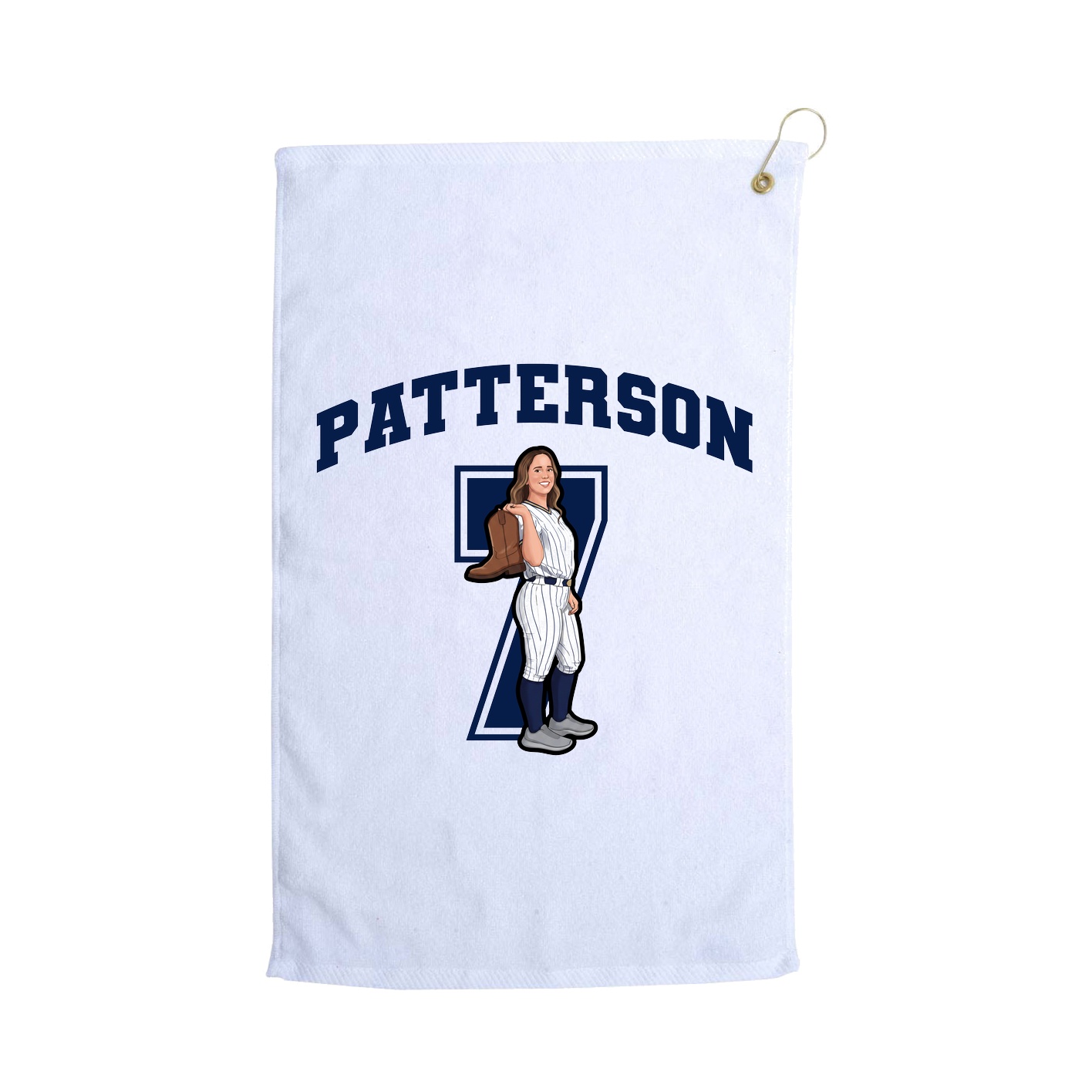 Golf Towel — Number in White