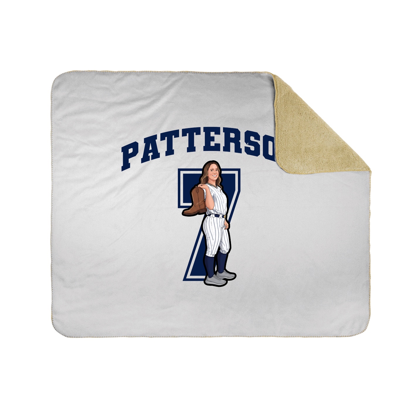 Throw Blanket — Number in White