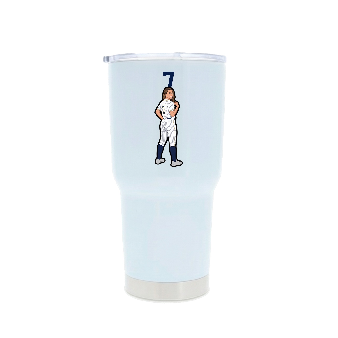 30oz Stainless Steel Tumbler — Number Top in White