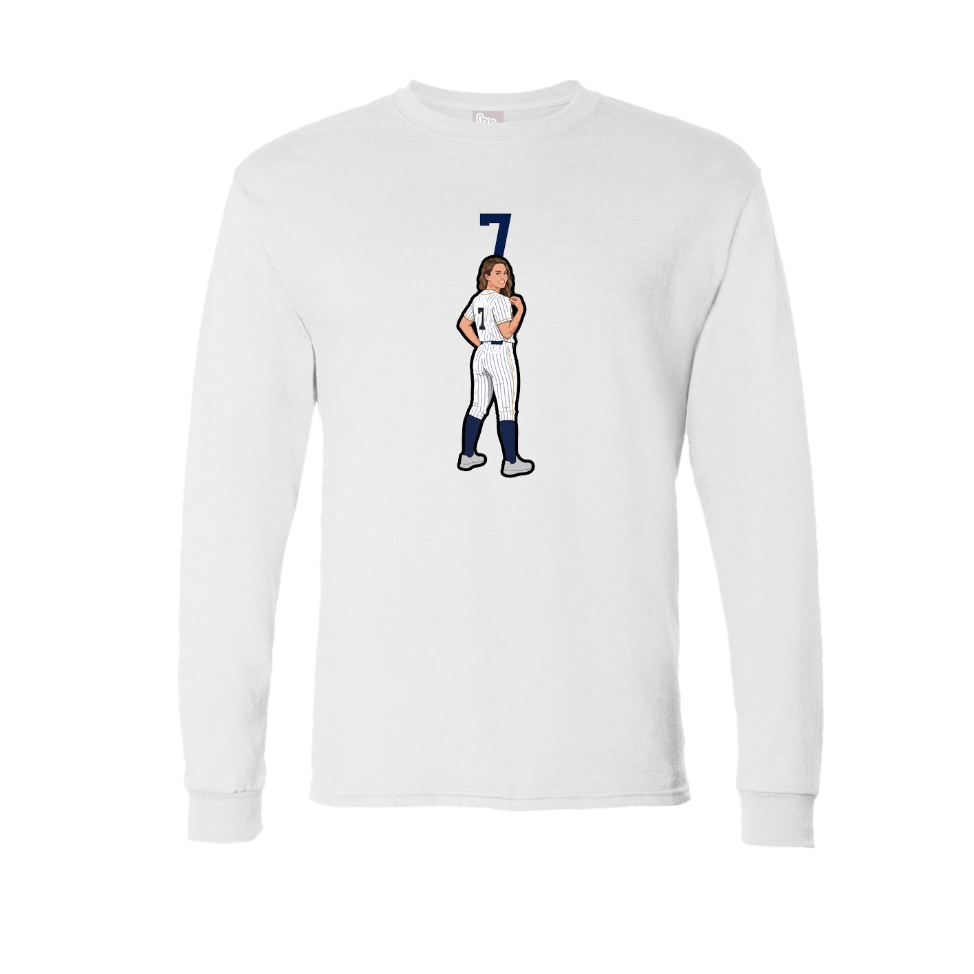Long Sleeve Tee — Number Top in White