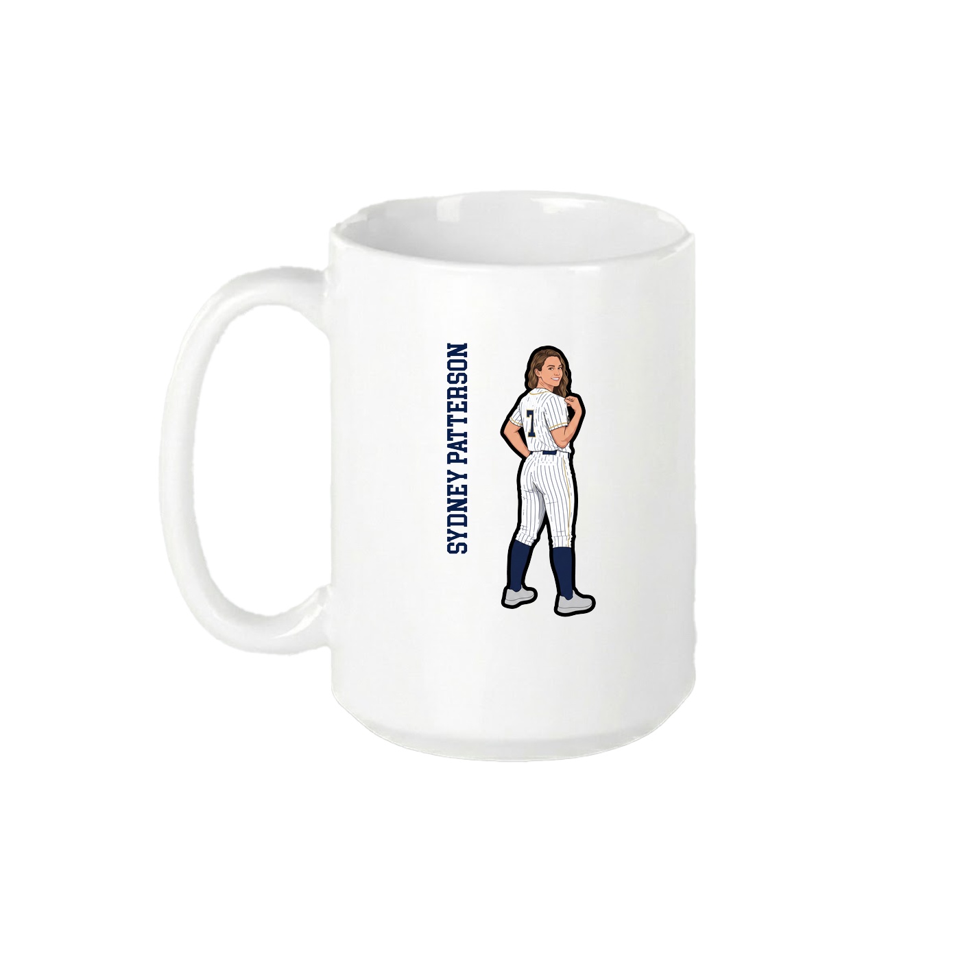 15oz Coffee Mug — Name Vertical in White