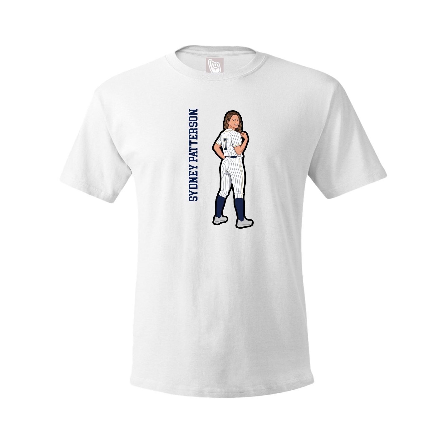 Youth Tee — Name Vertical in White