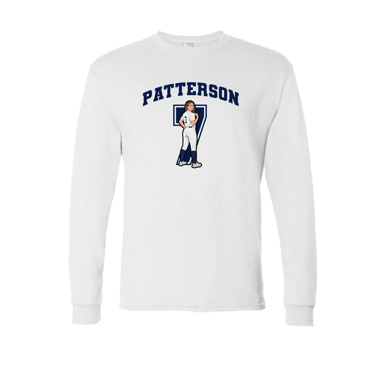 Long Sleeve Tee — Number in White