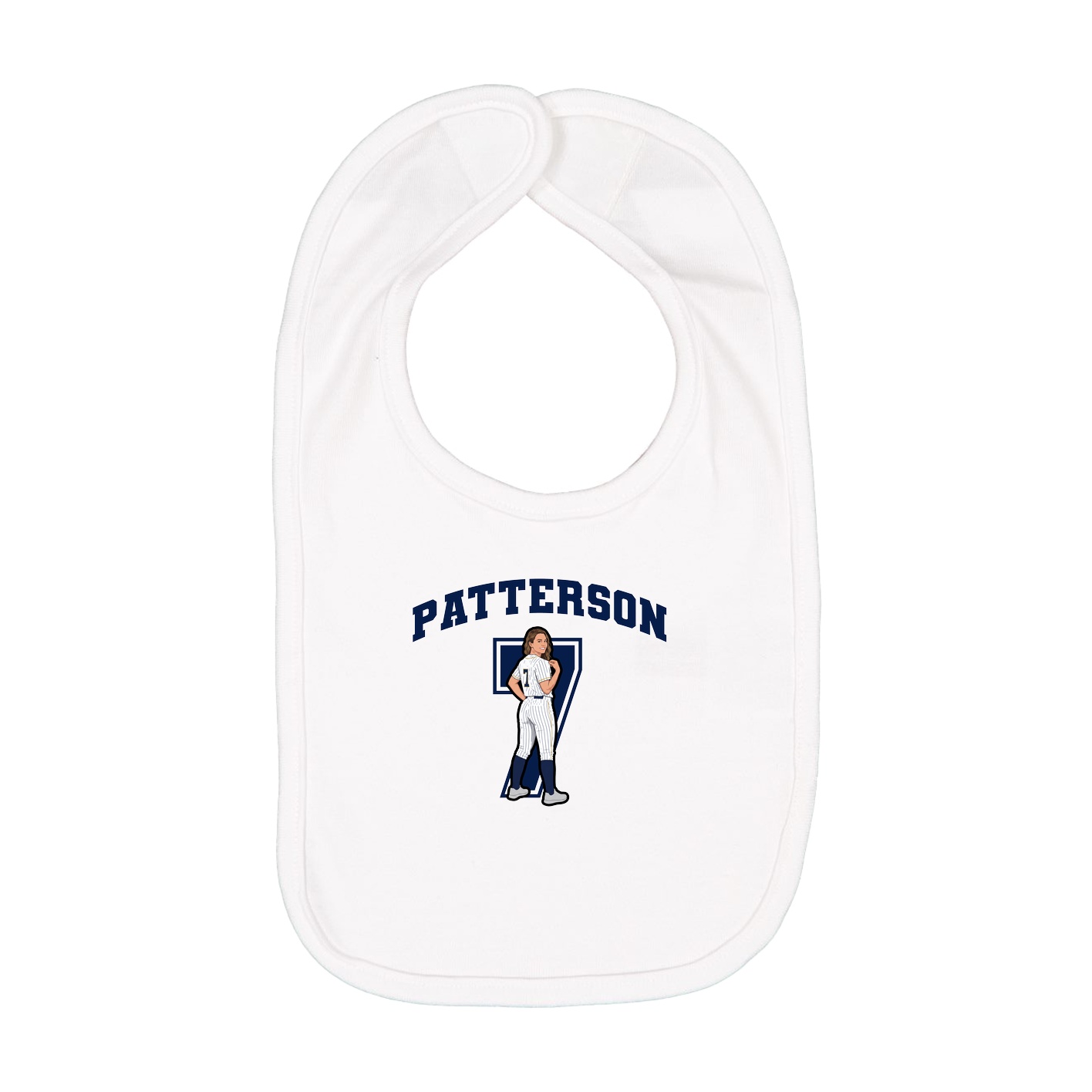Infant Bib — Number in White