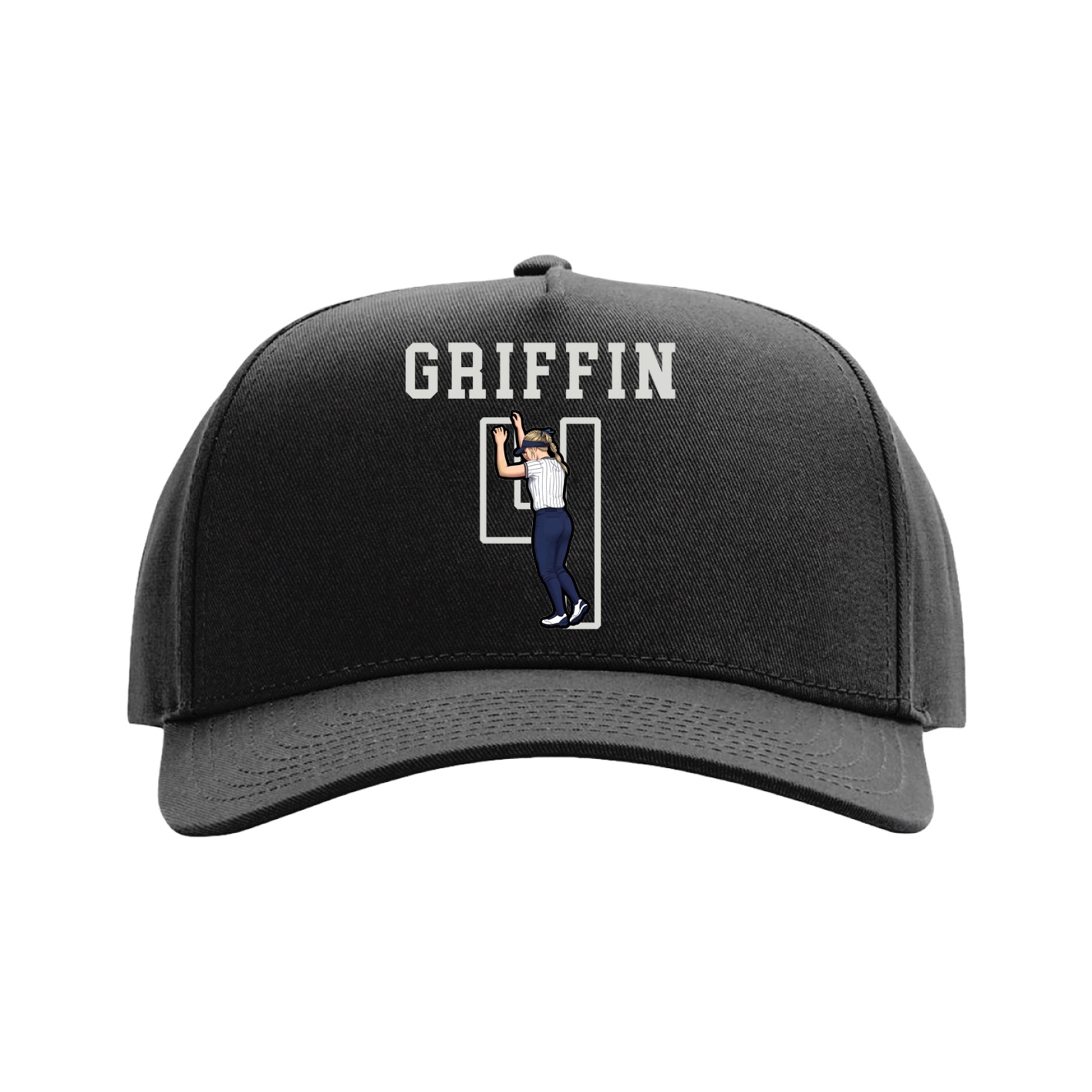 Full Fabric Five-Panel Champ Cap — Shirsey in Black
