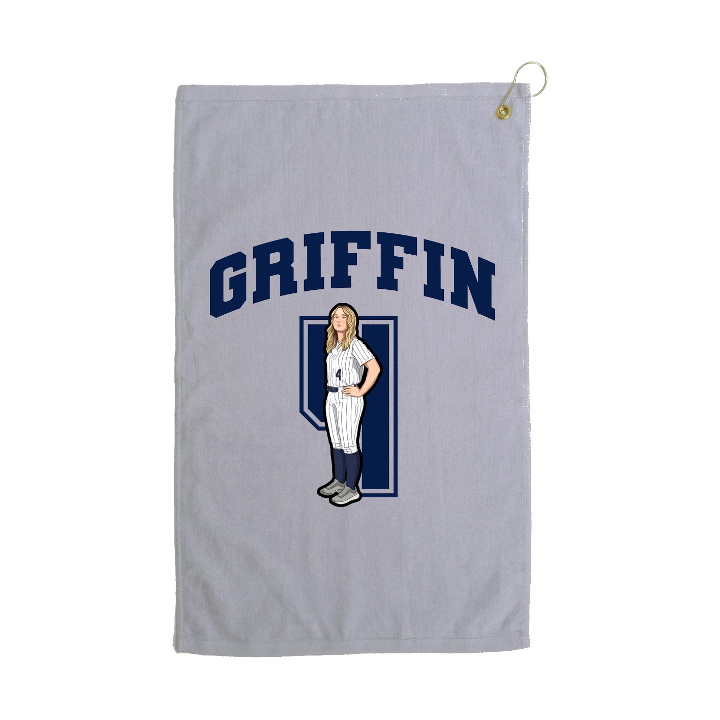 Golf Towel — Number in Grey