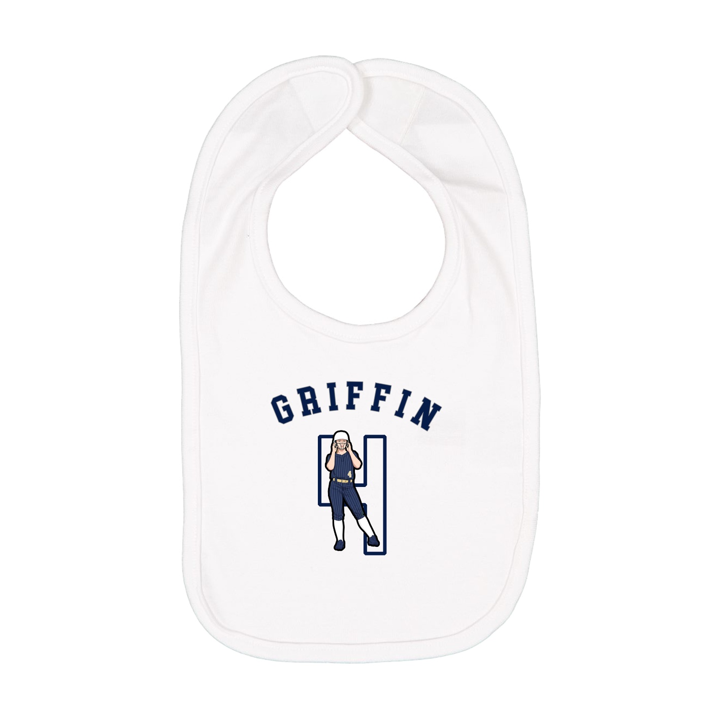 Infant Bib — Shirsey Arch in White