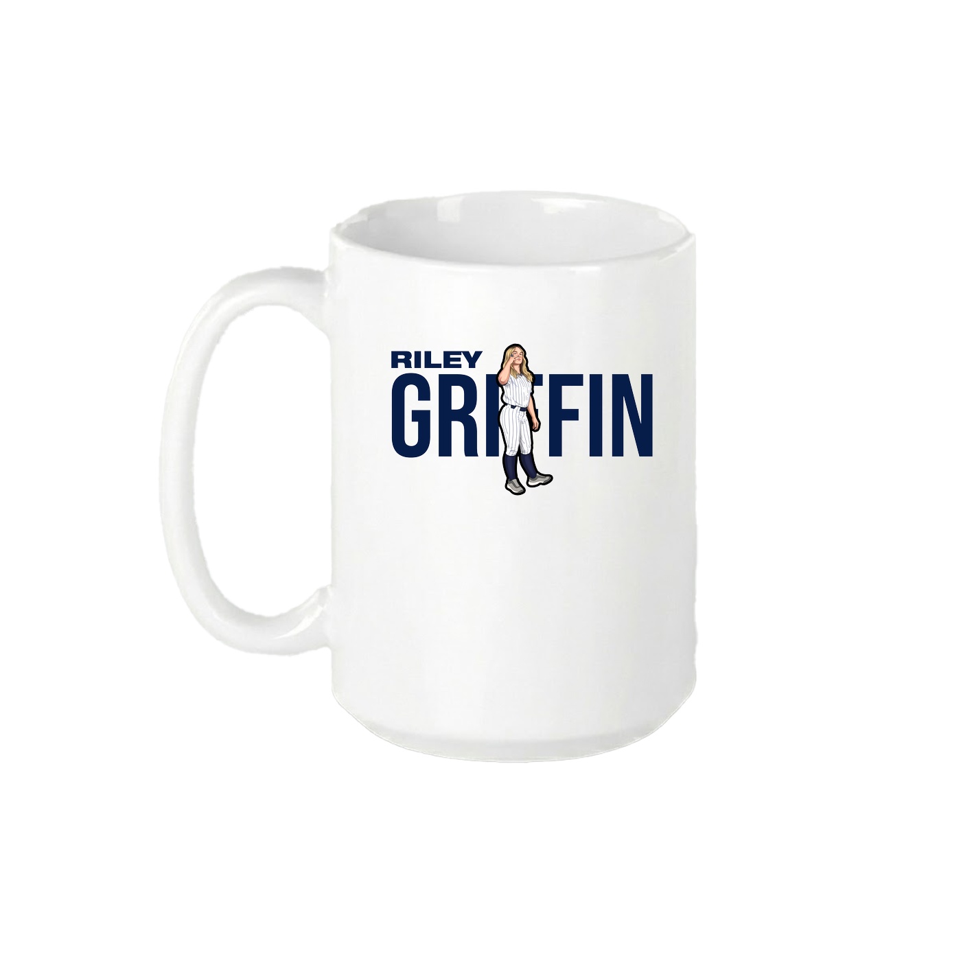 15oz Coffee Mug — Player Name in White