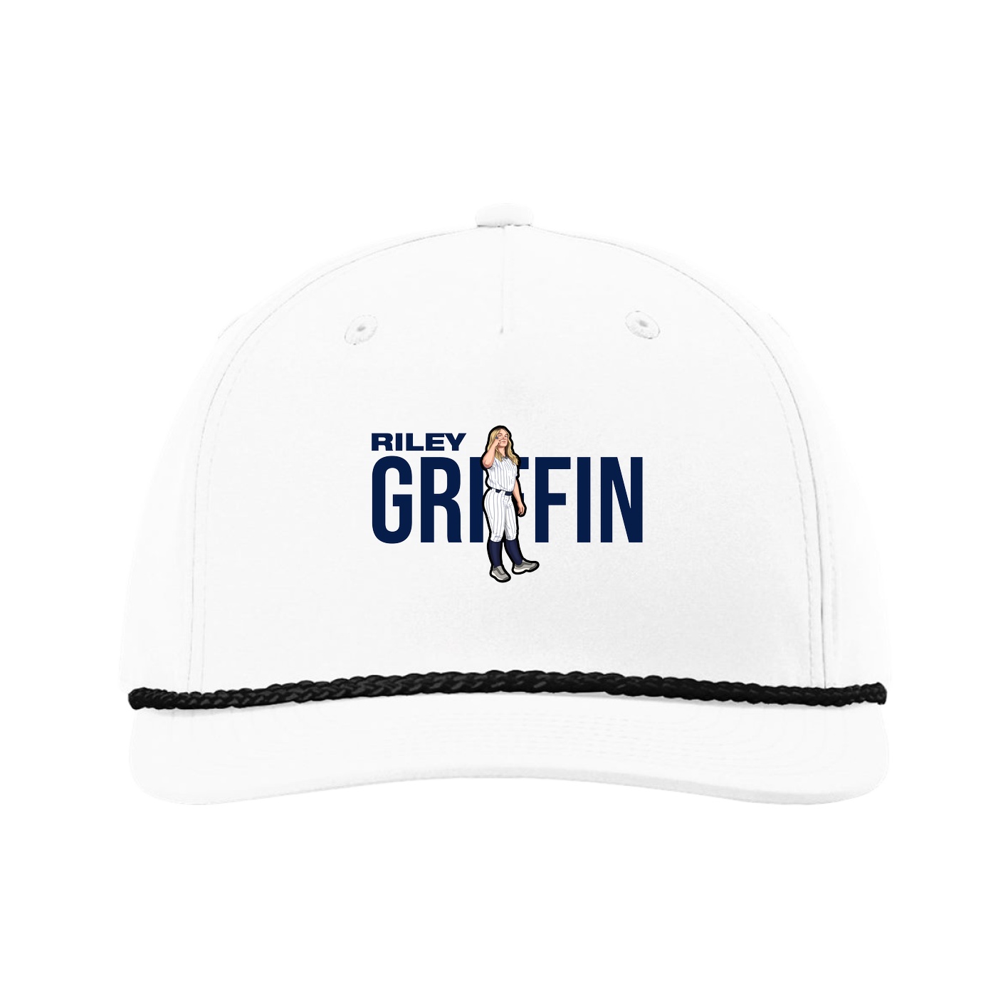 Five-Panel Classic Rope Cap — Player Name in White