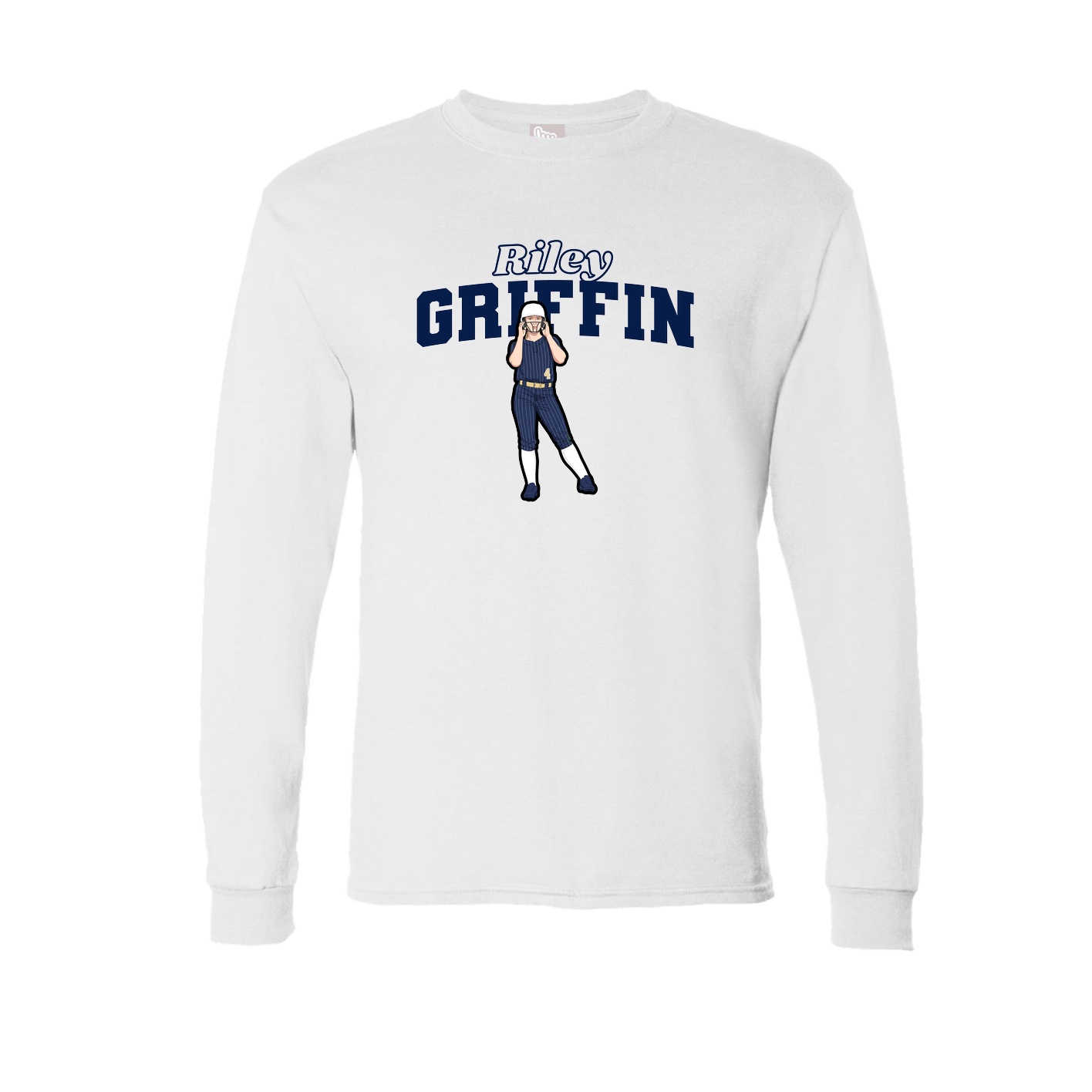 Long Sleeve Tee — Name Arch in White