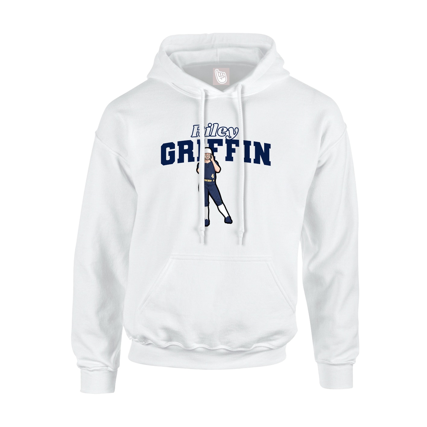 Hoodie — Name Arch in White