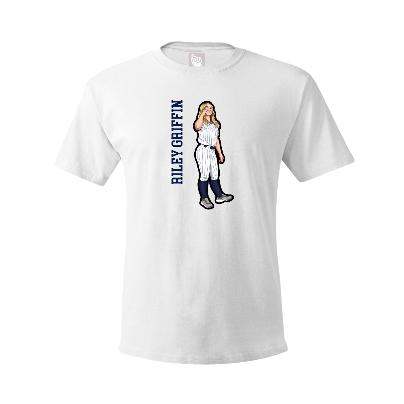 Youth Tee — Name Vertical in White