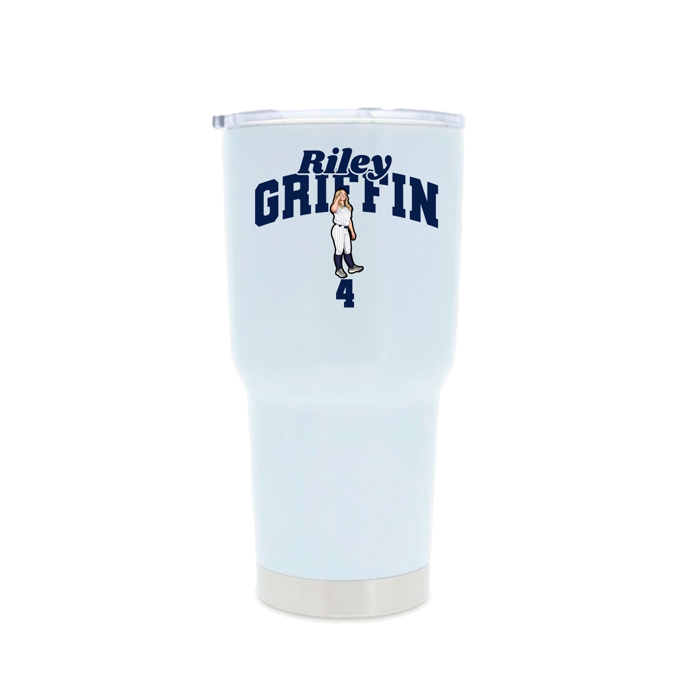 30oz Stainless Steel Tumbler — Signature Arch in White