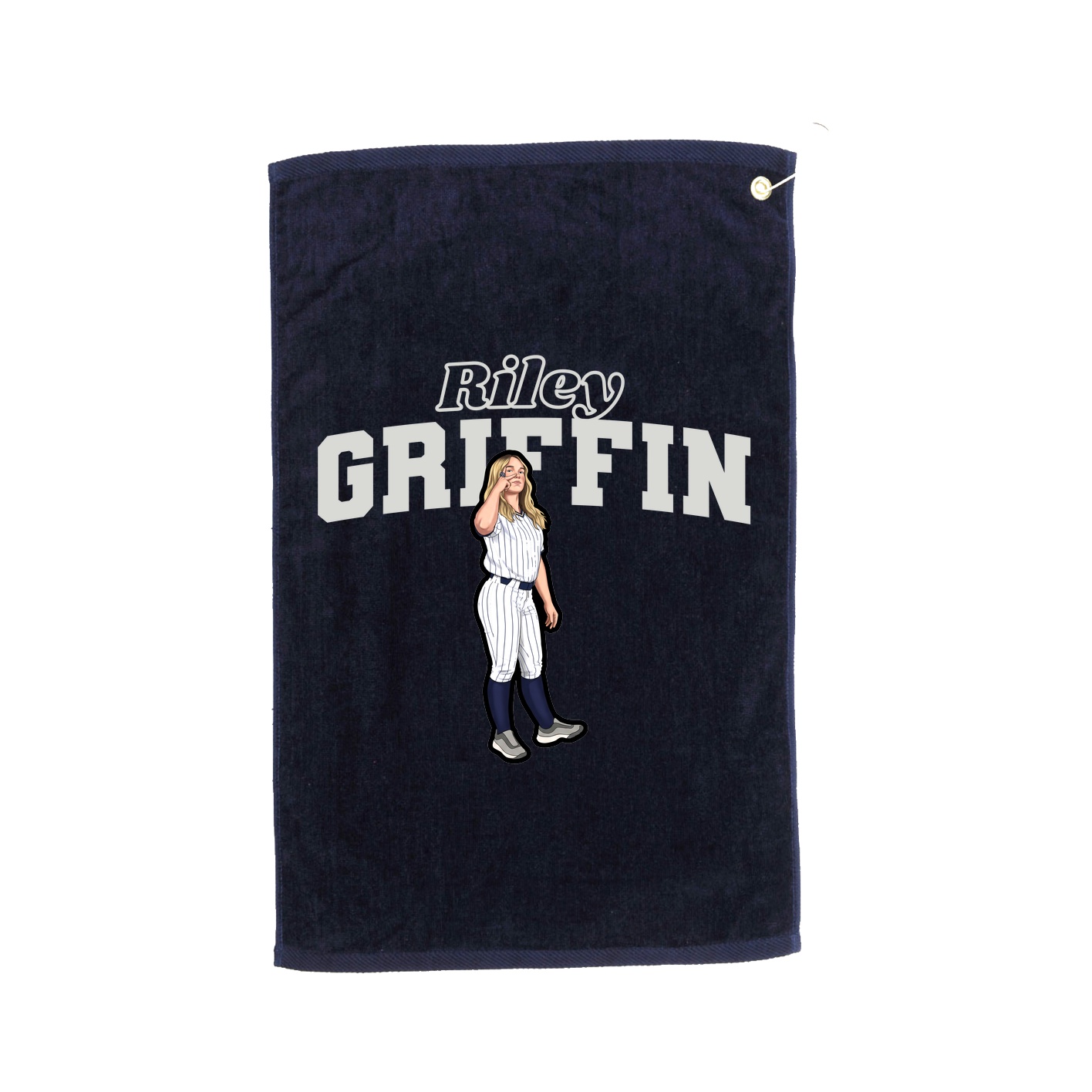 Golf Towel — Name Arch in Navy