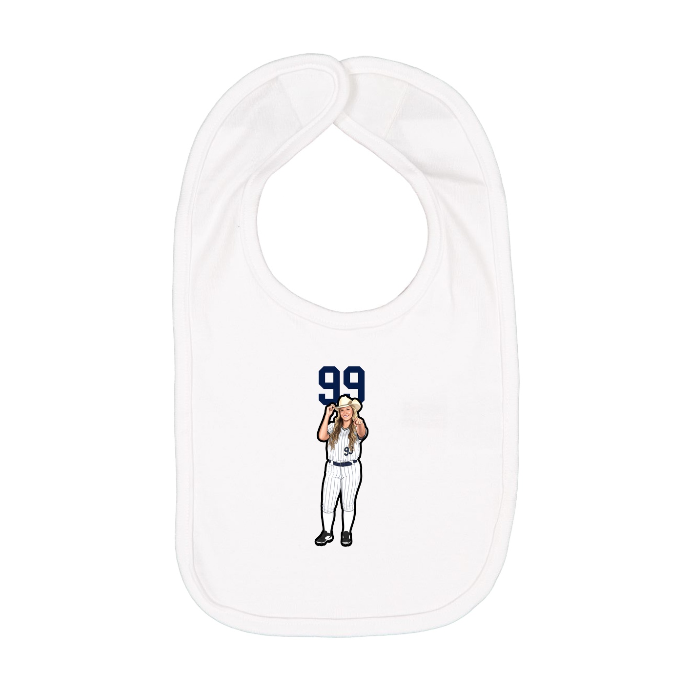 Infant Bib — Number Top in White