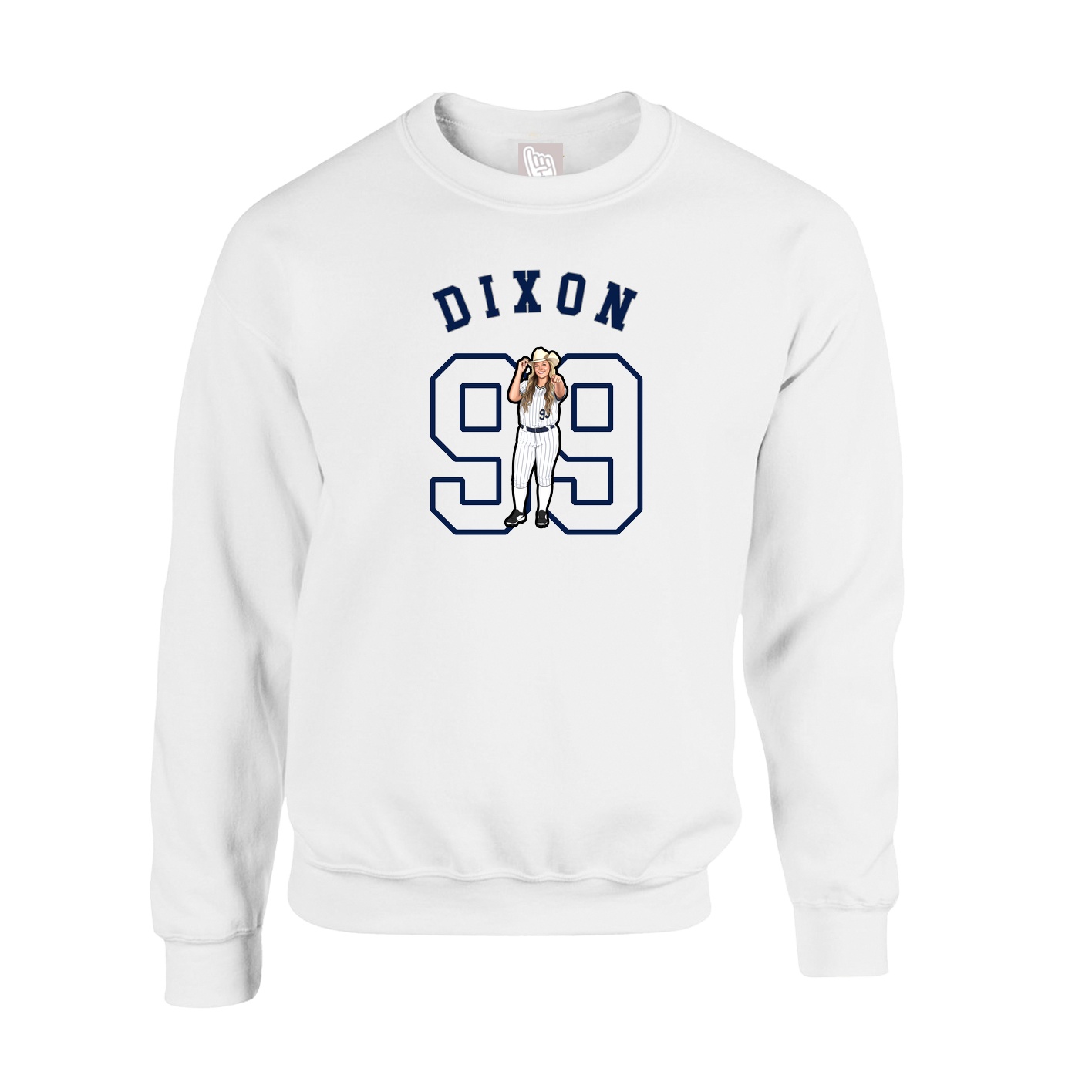 Fleece Crew — Shirsey Arch in White