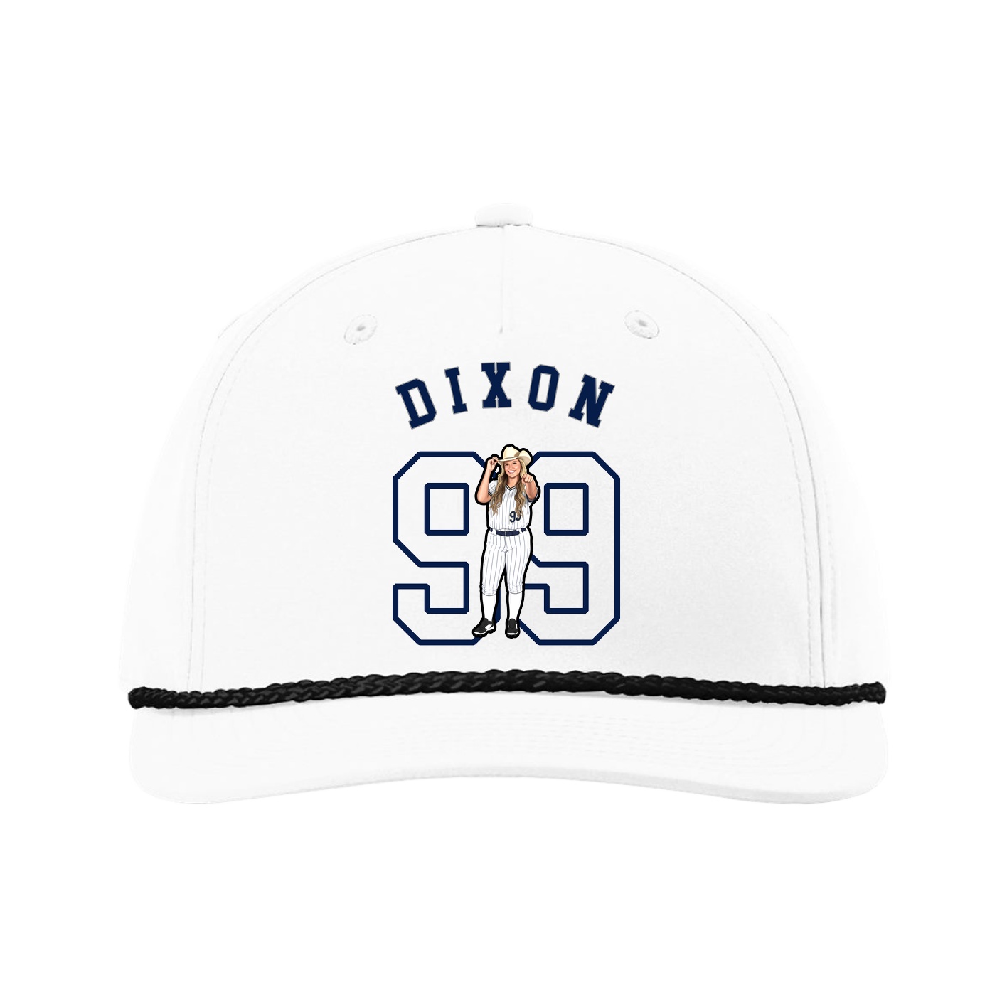 Five-Panel Classic Rope Cap — Shirsey Arch in White