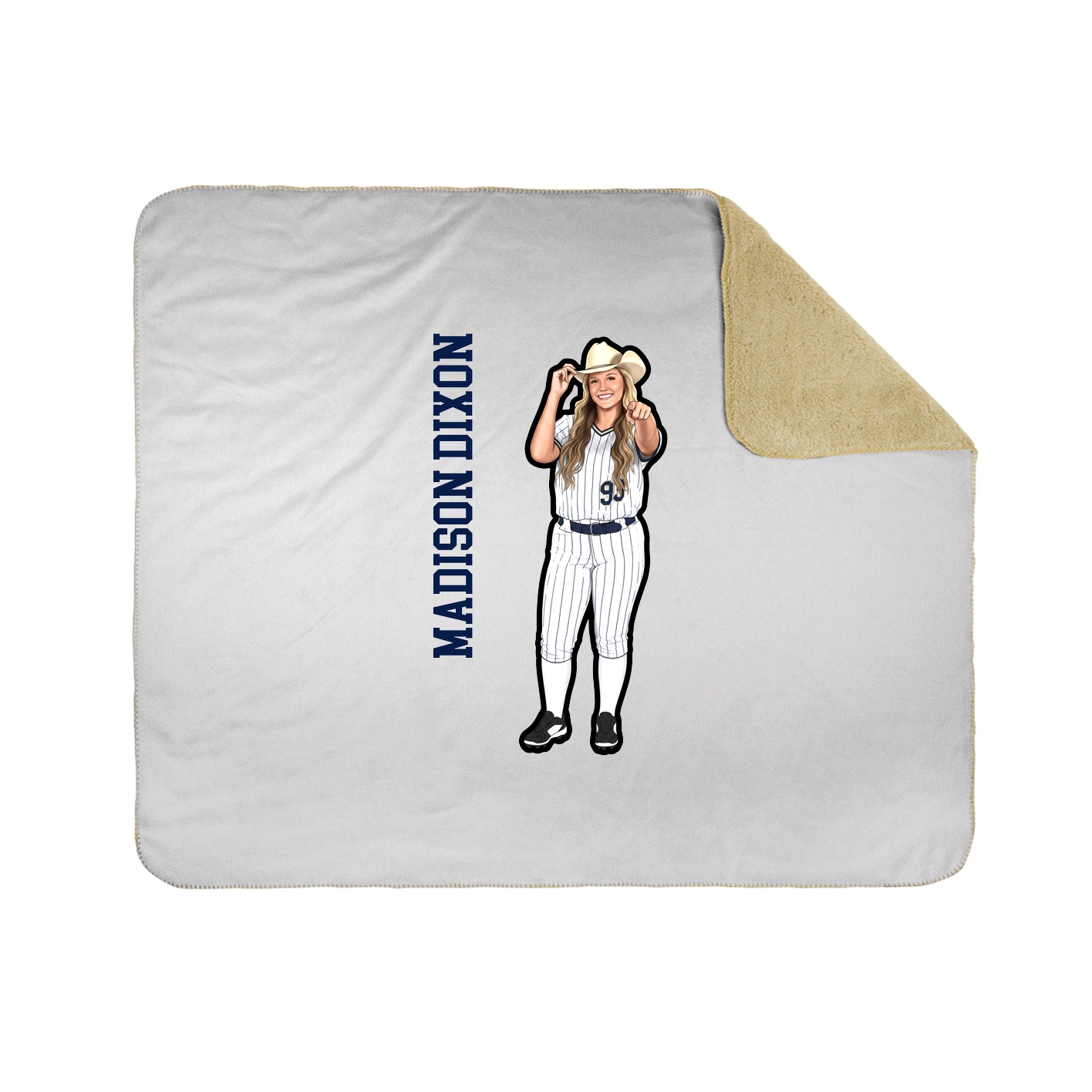 Throw Blanket — Name Vertical in White