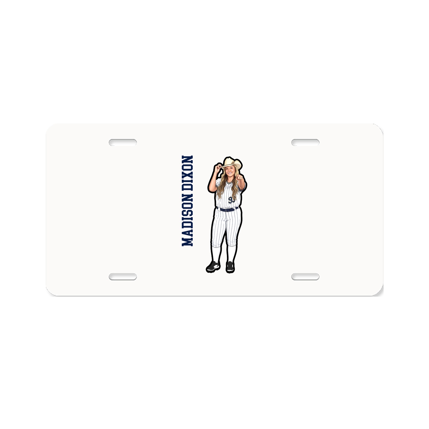 License Plate — Name Vertical in Classic