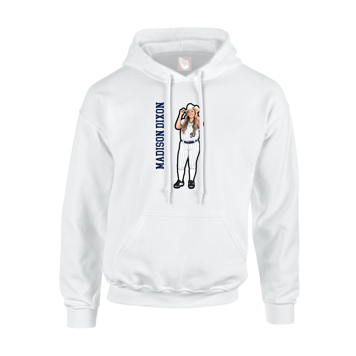 Hoodie — Name Vertical in White